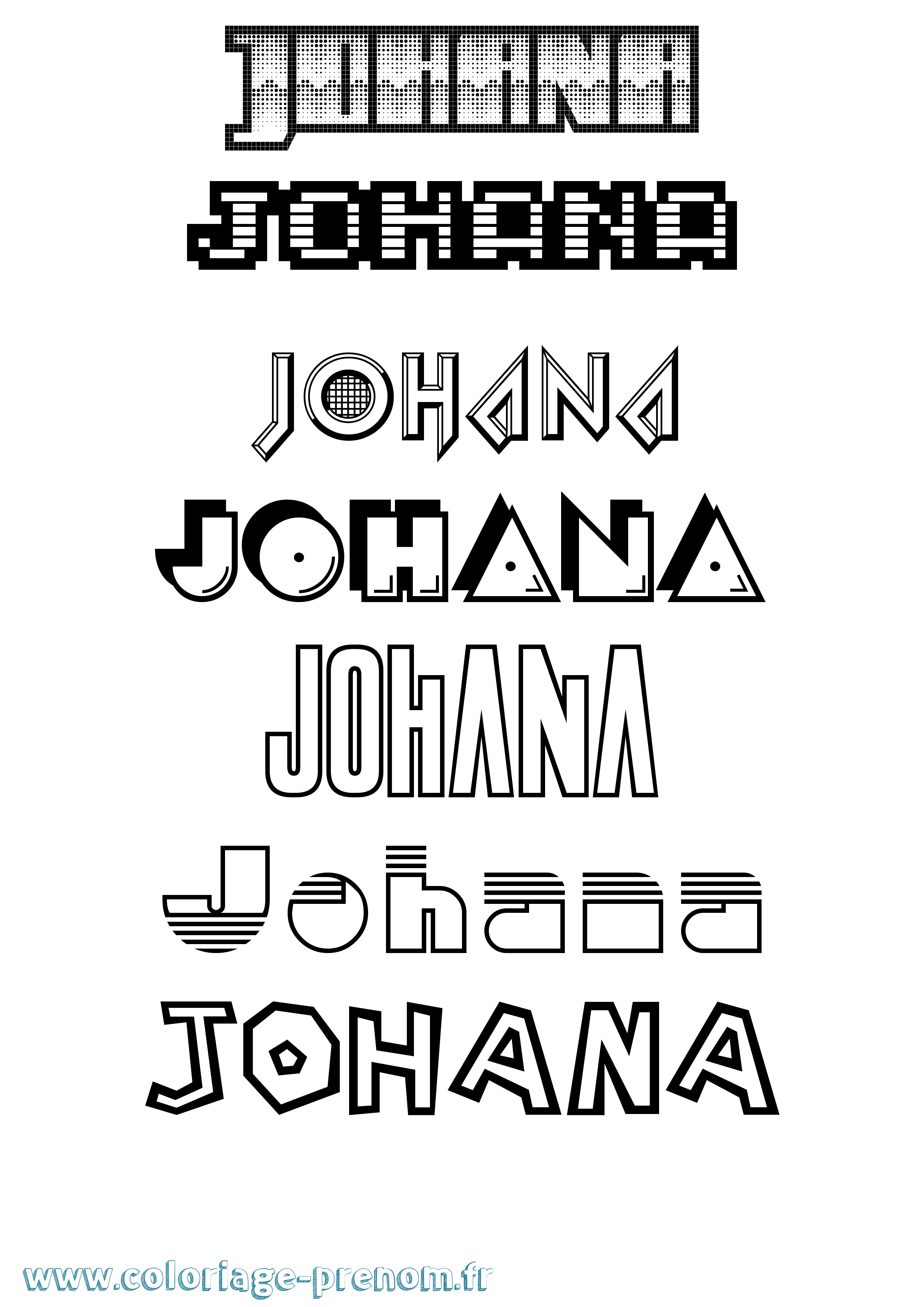 Coloriage Johana Jeux Vidéos Coloriage prénom Johana Jeux Vidéos