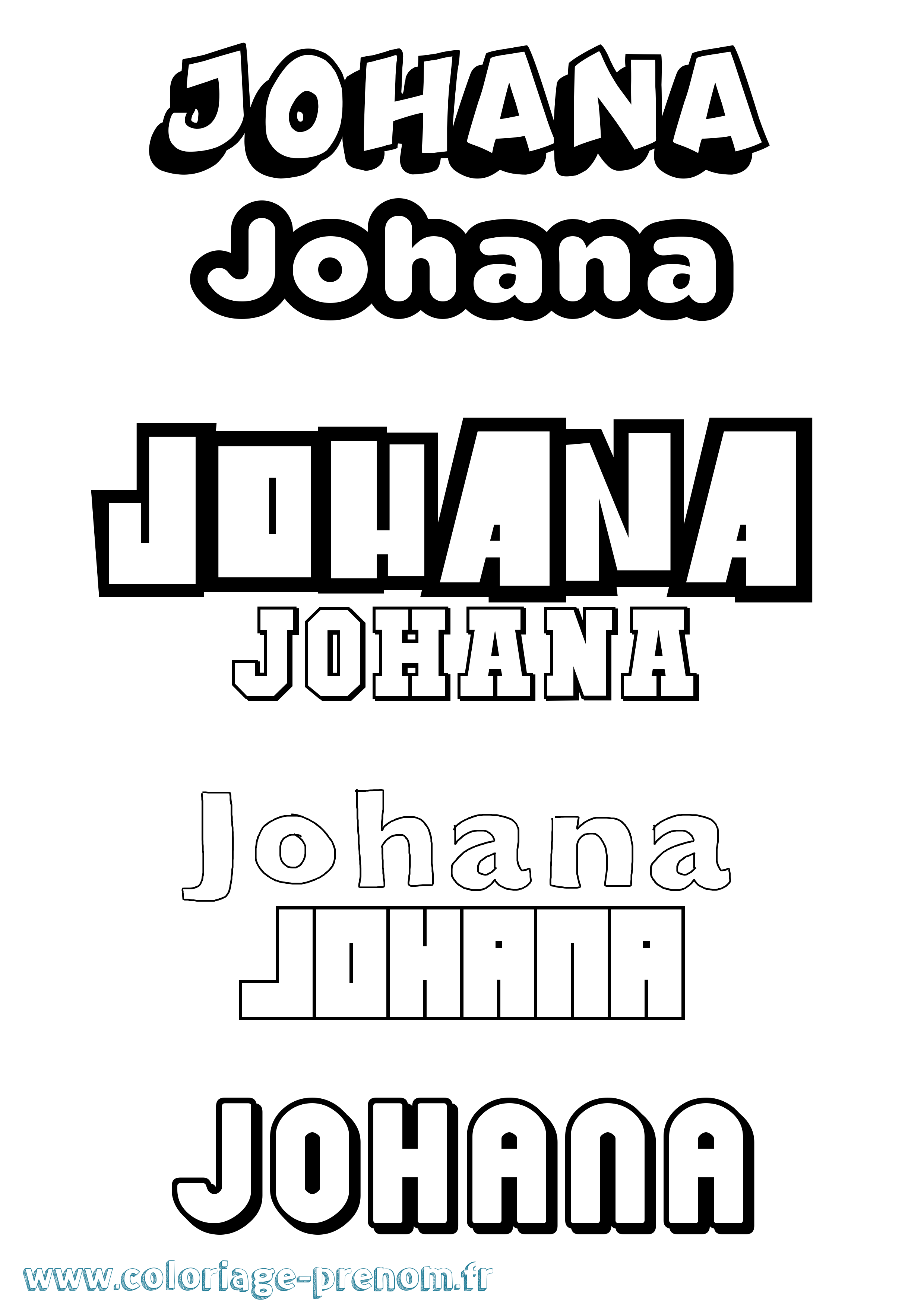 Coloriage Johana Simple Coloriage prénom Johana Simple