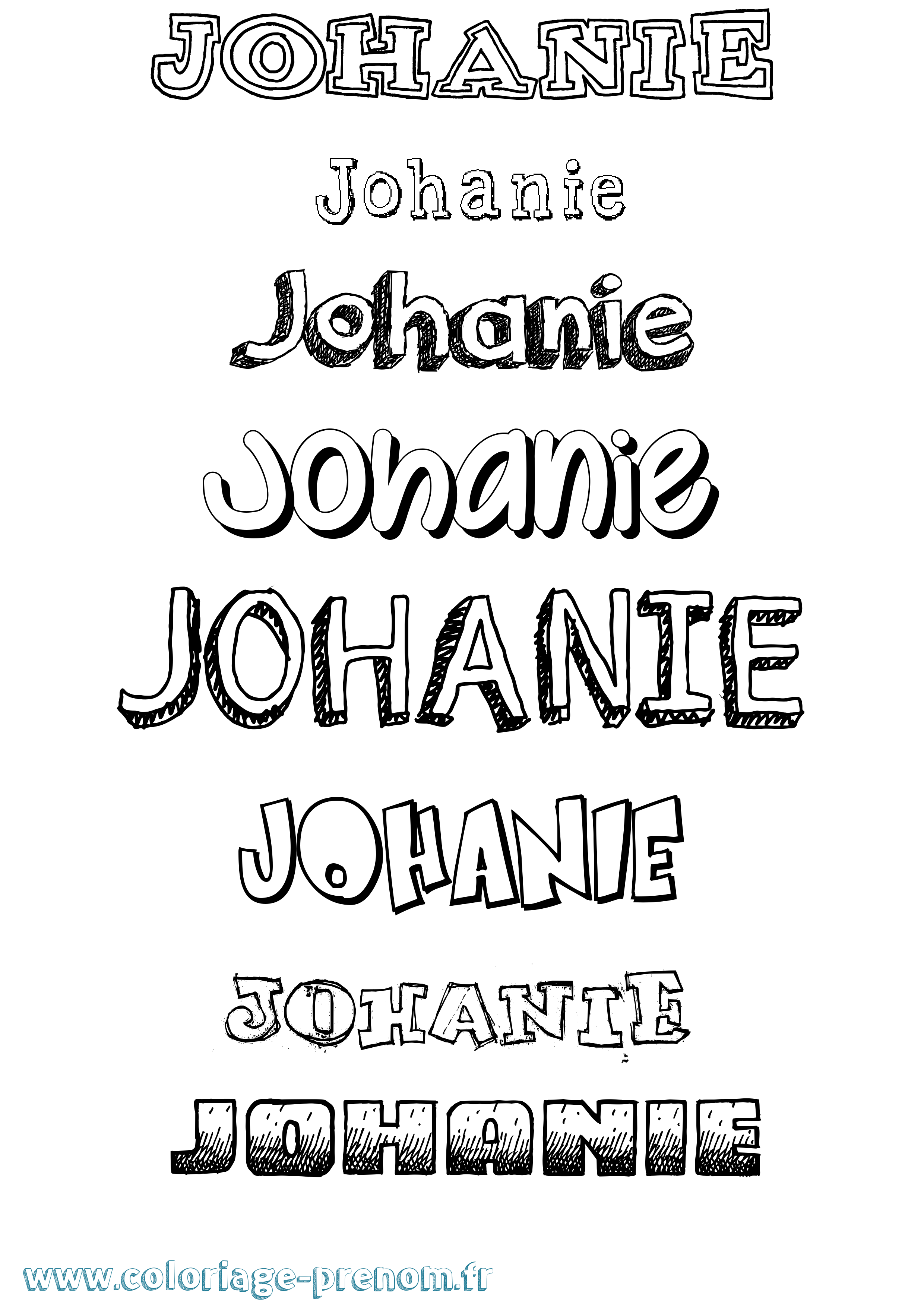 Coloriage Johanie Dessiné Coloriage prénom Johanie Dessiné