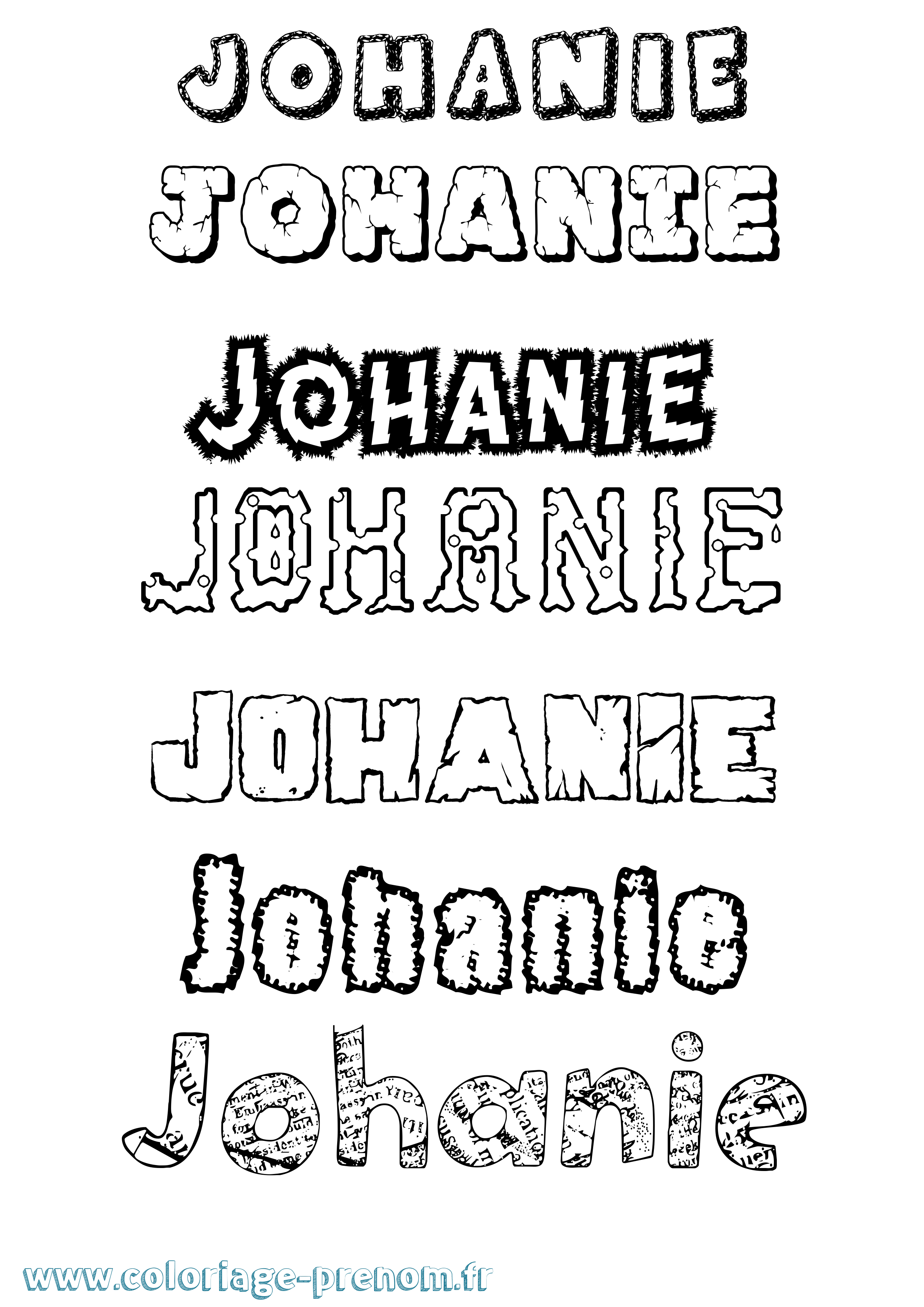 Coloriage Johanie Destructuré Coloriage prénom Johanie Destructuré