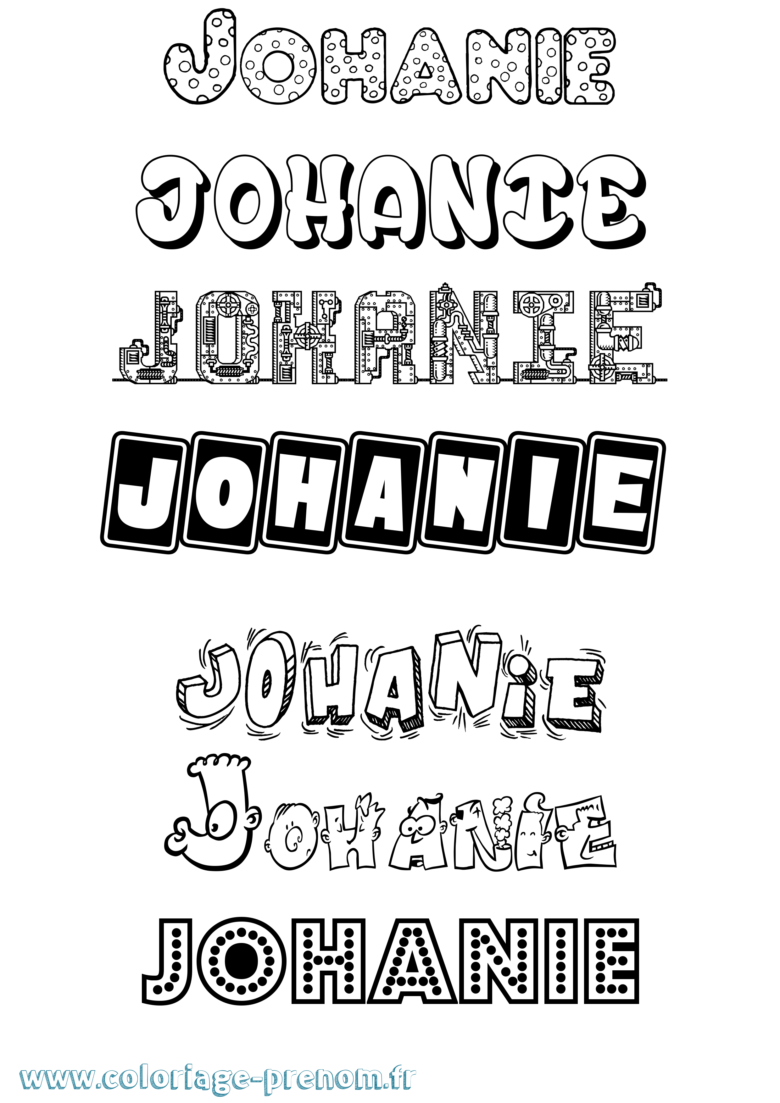 Coloriage Johanie Fun Coloriage prénom Johanie Fun