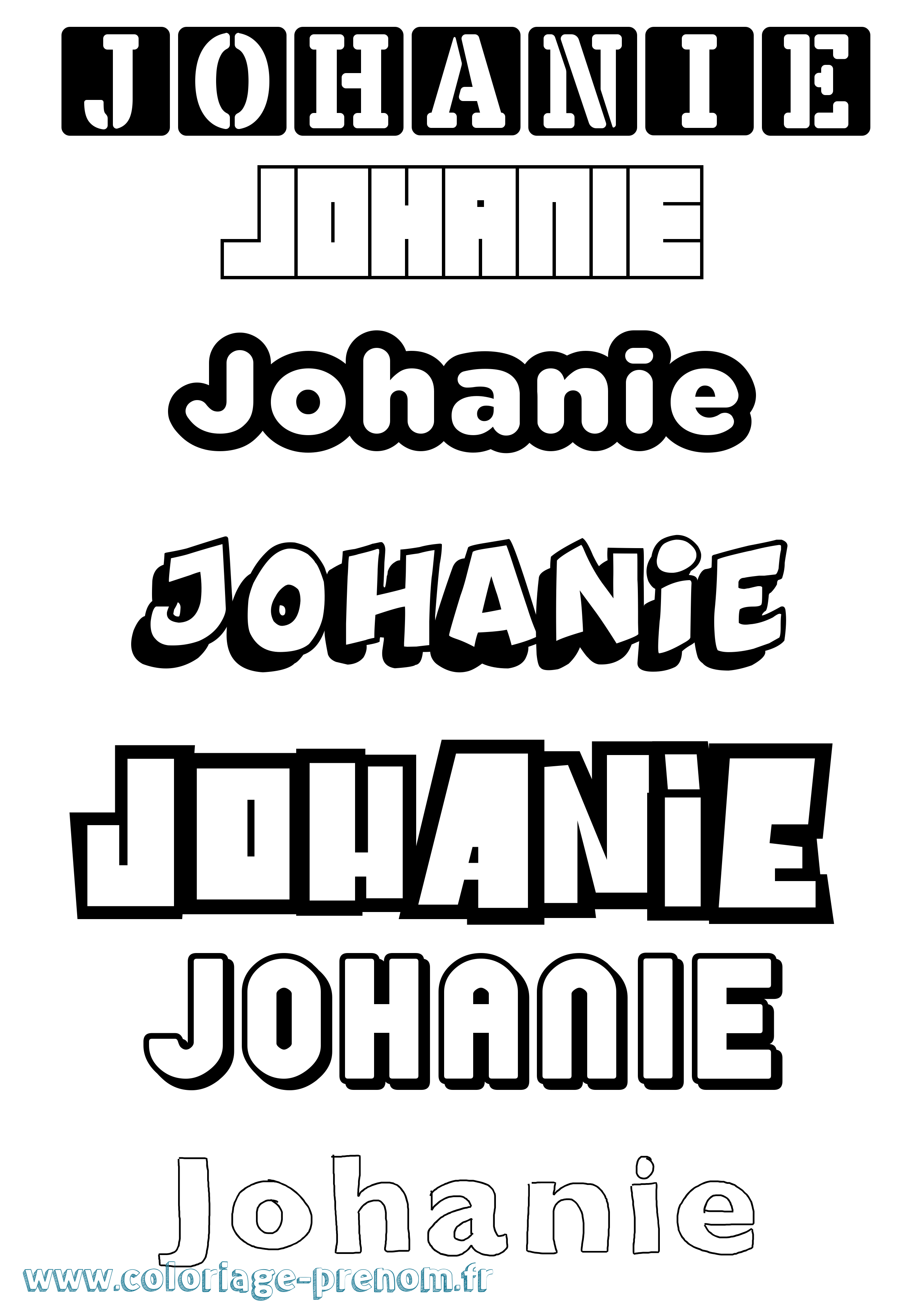 Coloriage Johanie Simple Coloriage prénom Johanie Simple