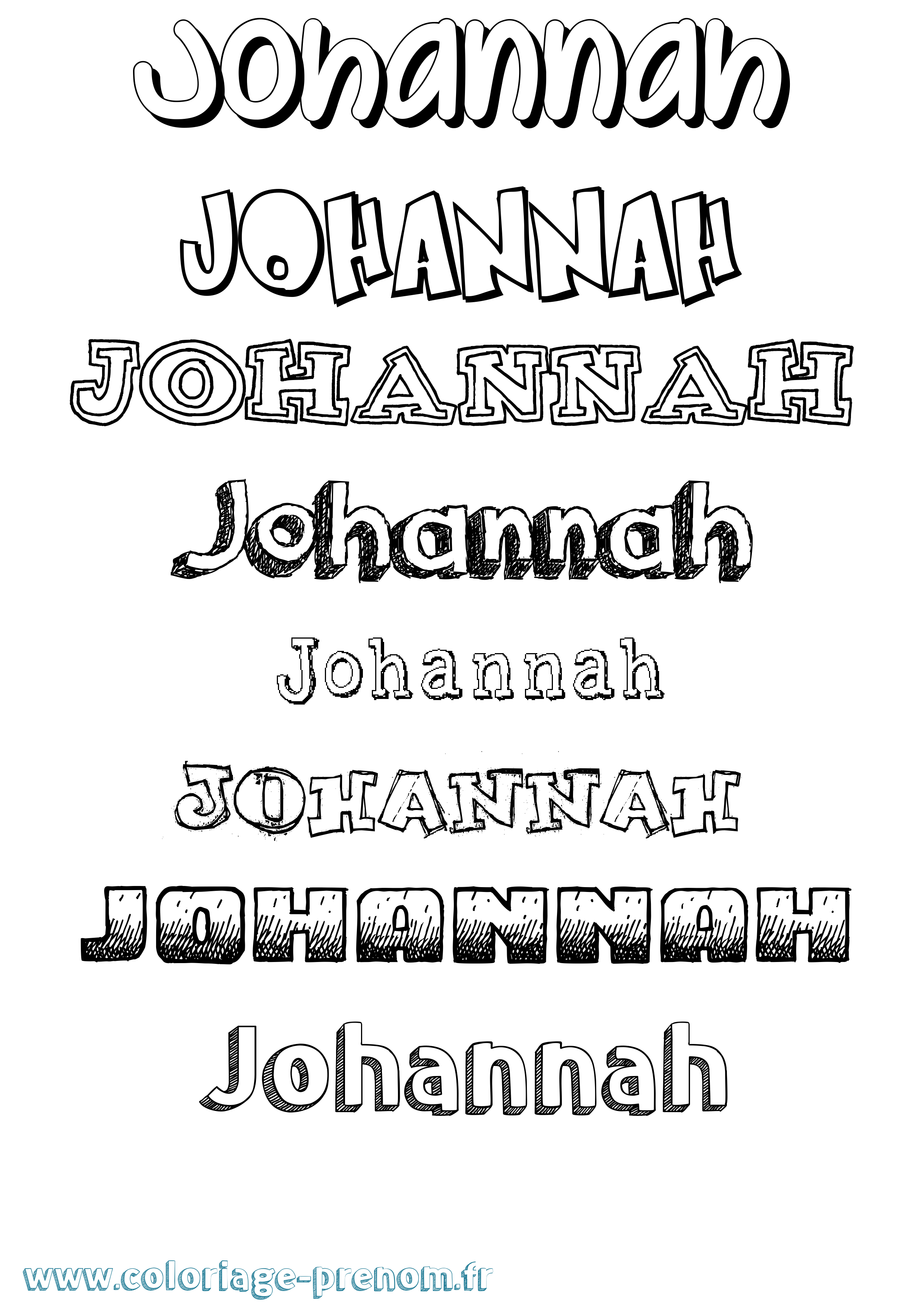 Coloriage Johannah Dessiné Coloriage prénom Johannah Dessiné