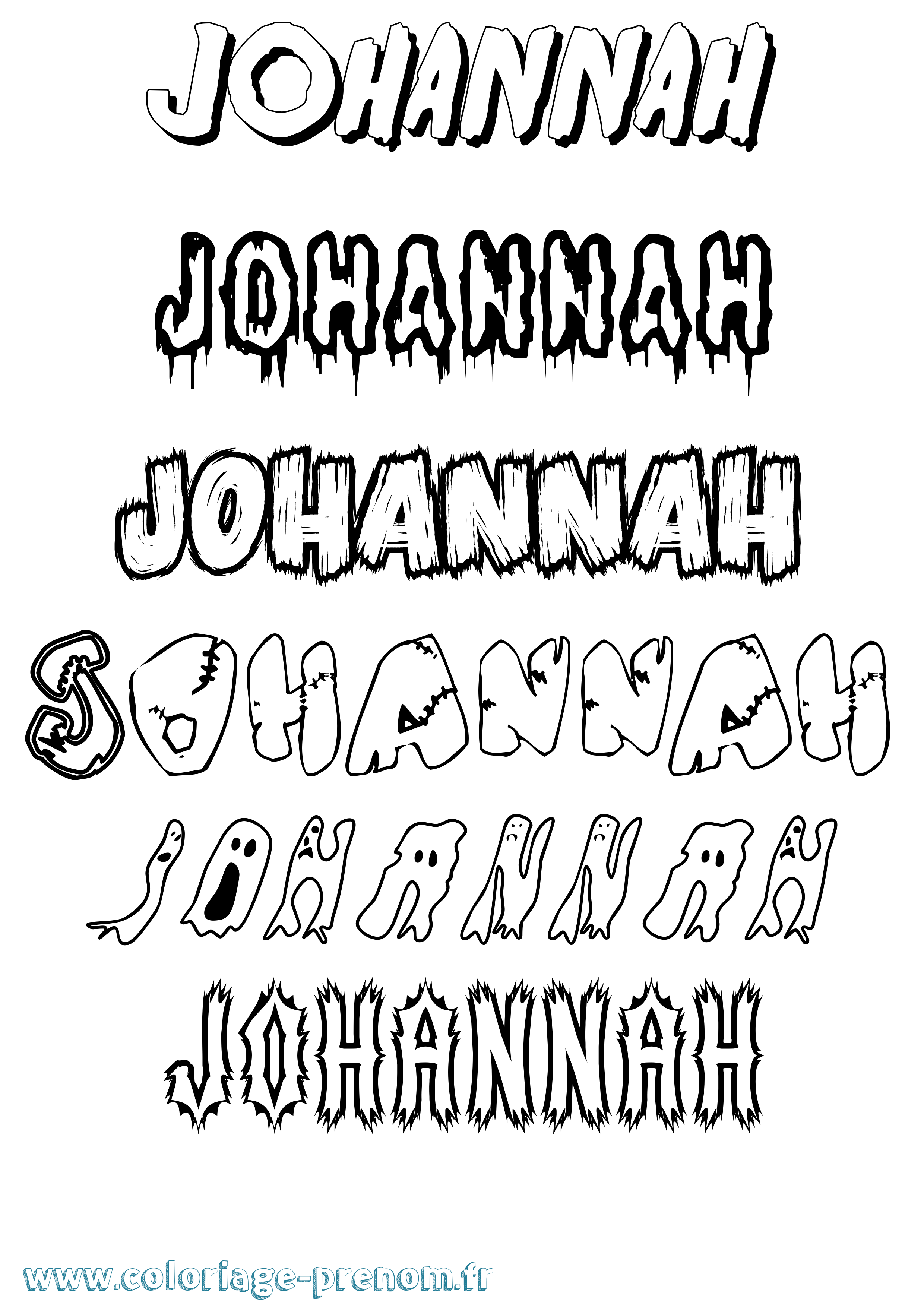 Coloriage Johannah Frisson Coloriage prénom Johannah Frisson