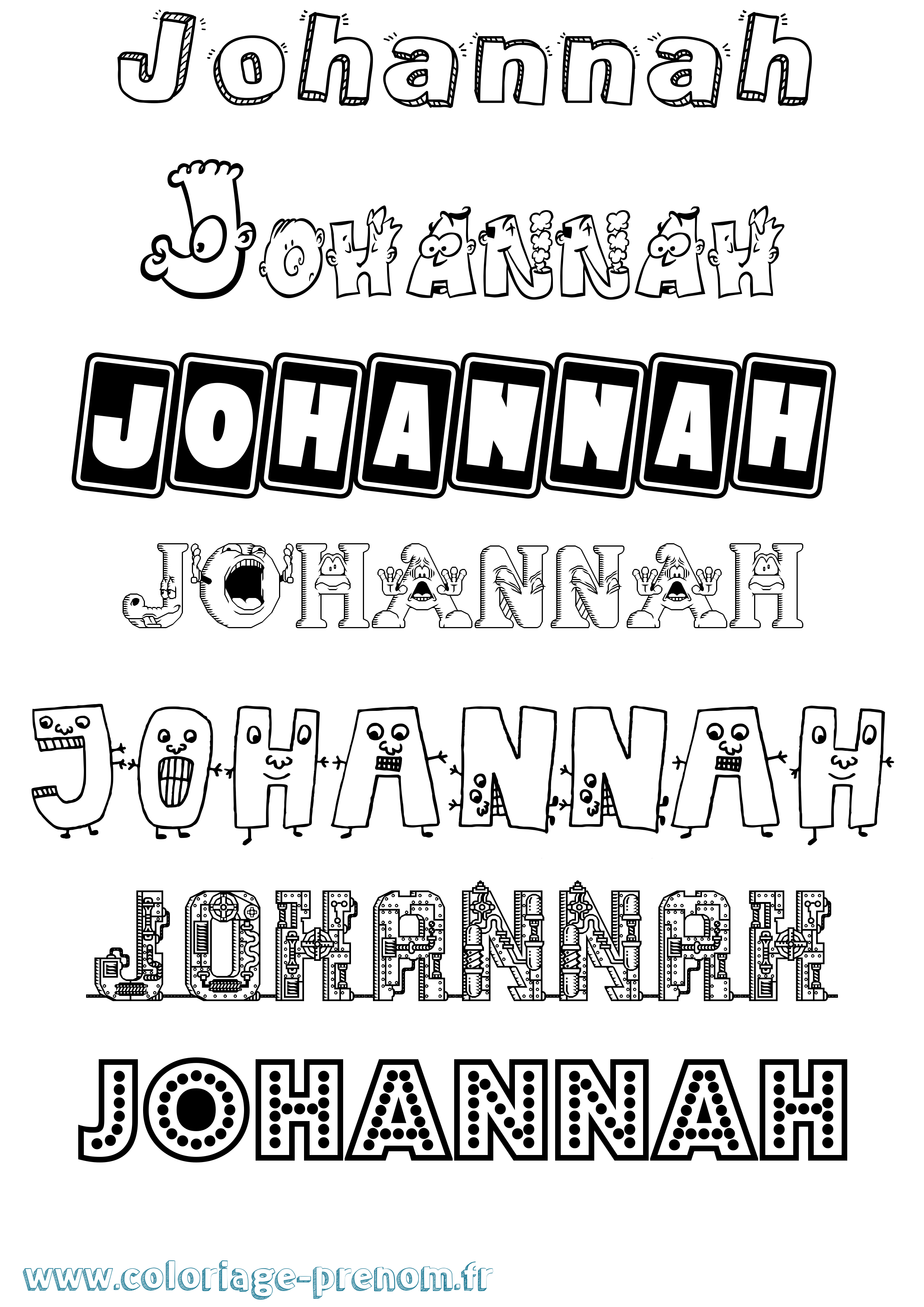 Coloriage Johannah Fun Coloriage prénom Johannah Fun