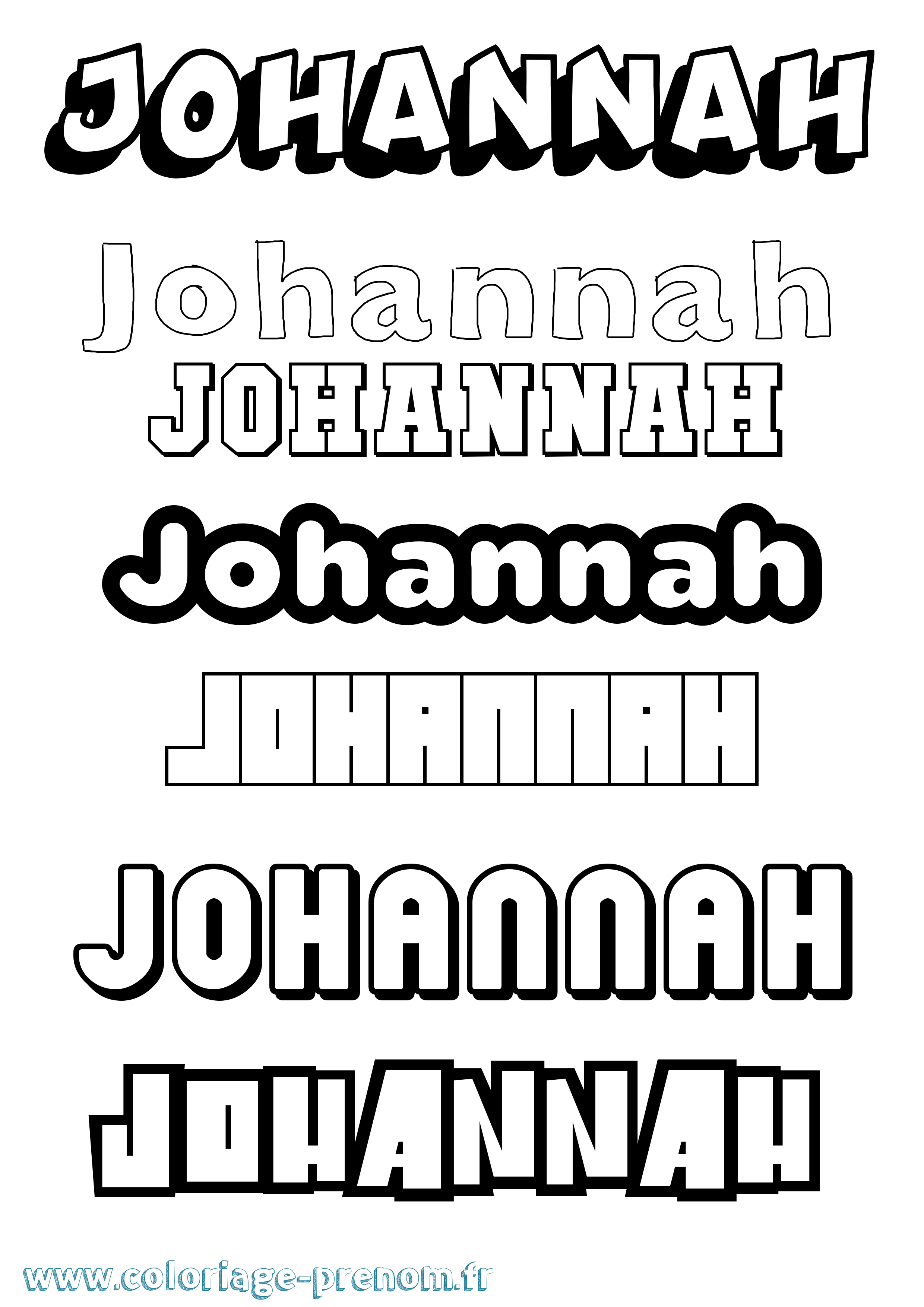 Coloriage Johannah Simple Coloriage prénom Johannah Simple