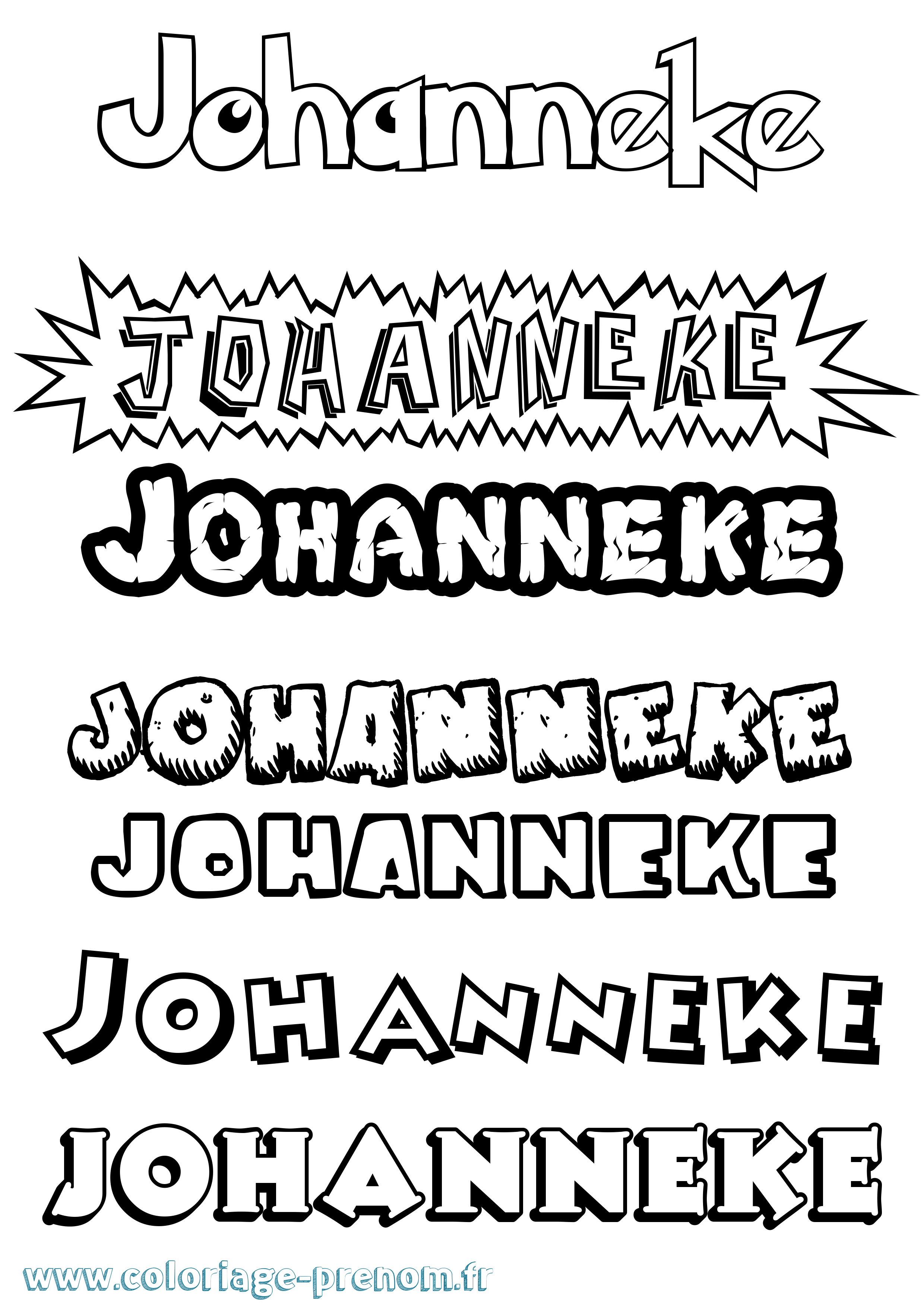 Coloriage Johanneke Dessin Animé Coloriage prénom Johanneke Dessin Animé