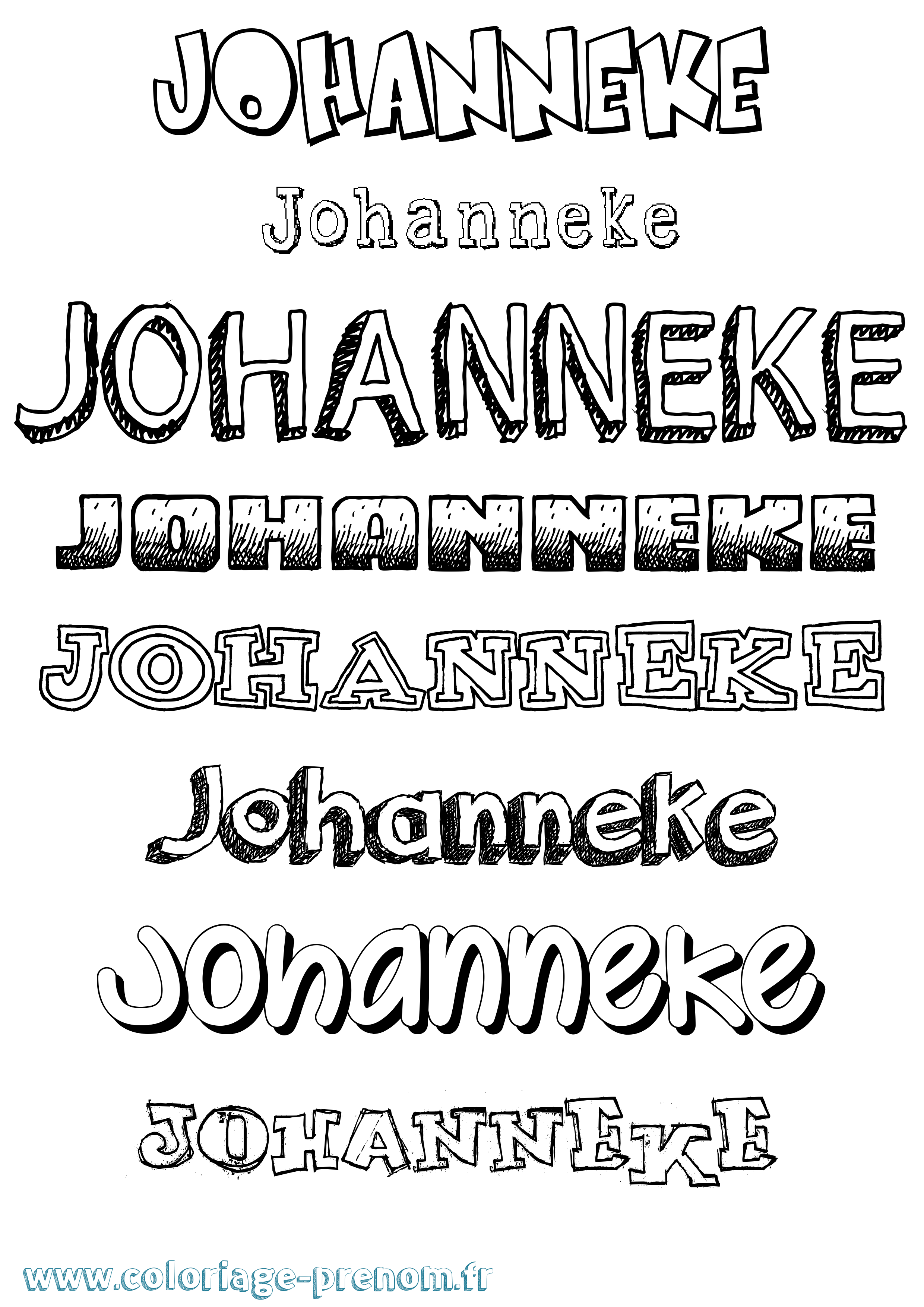Coloriage Johanneke Dessiné Coloriage prénom Johanneke Dessiné