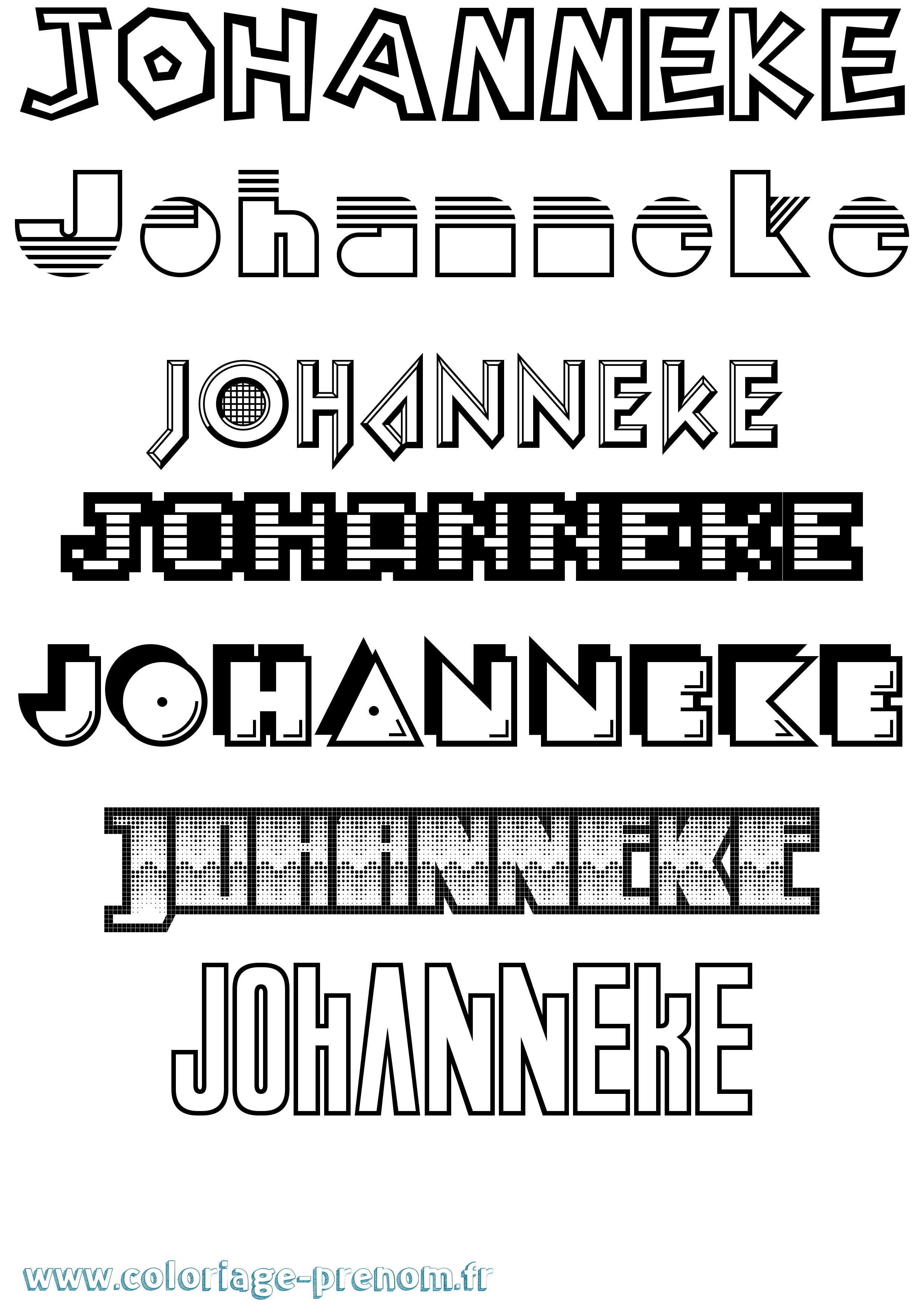 Coloriage Johanneke Jeux Vidéos Coloriage prénom Johanneke Jeux Vidéos