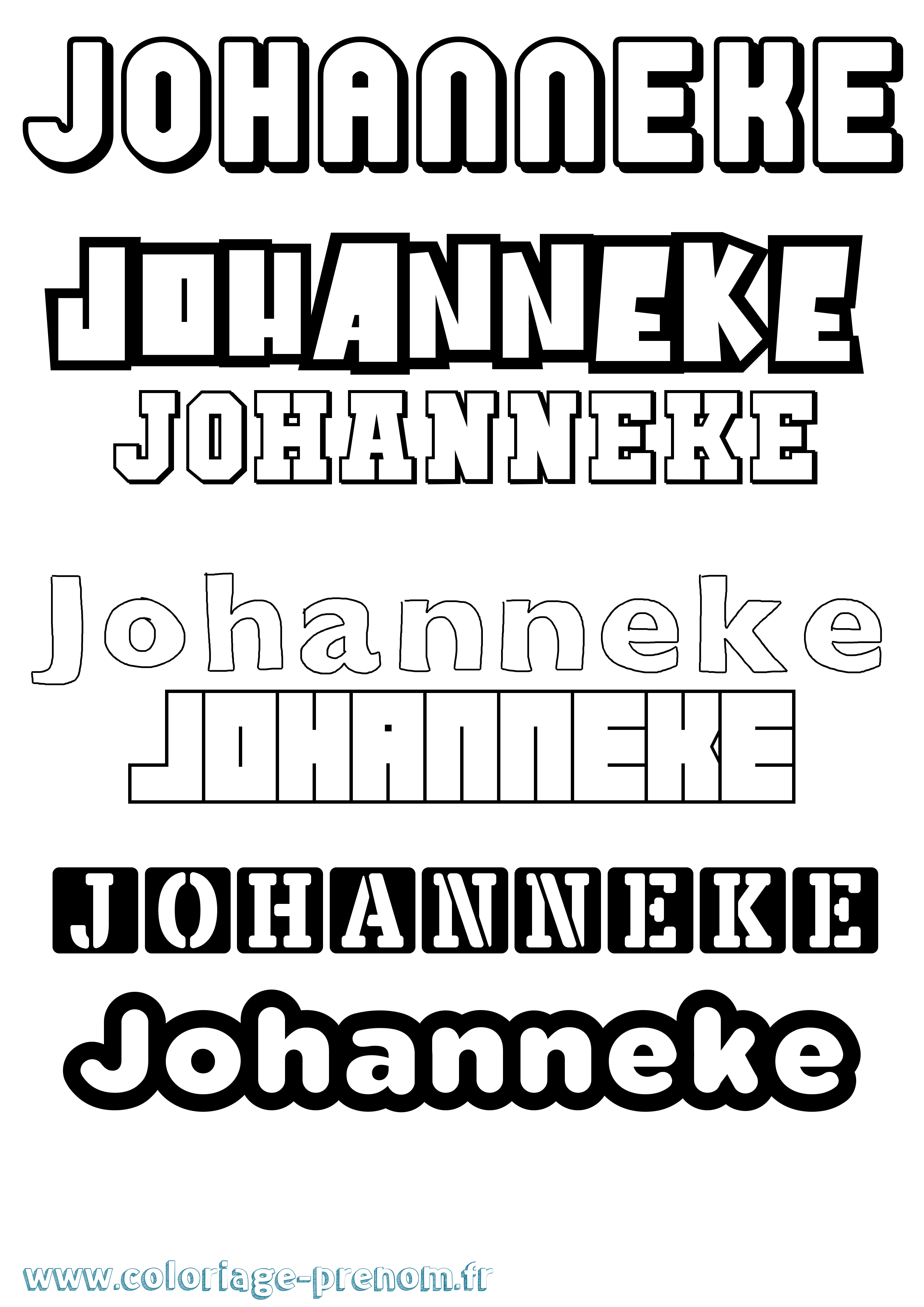 Coloriage Johanneke Simple Coloriage prénom Johanneke Simple