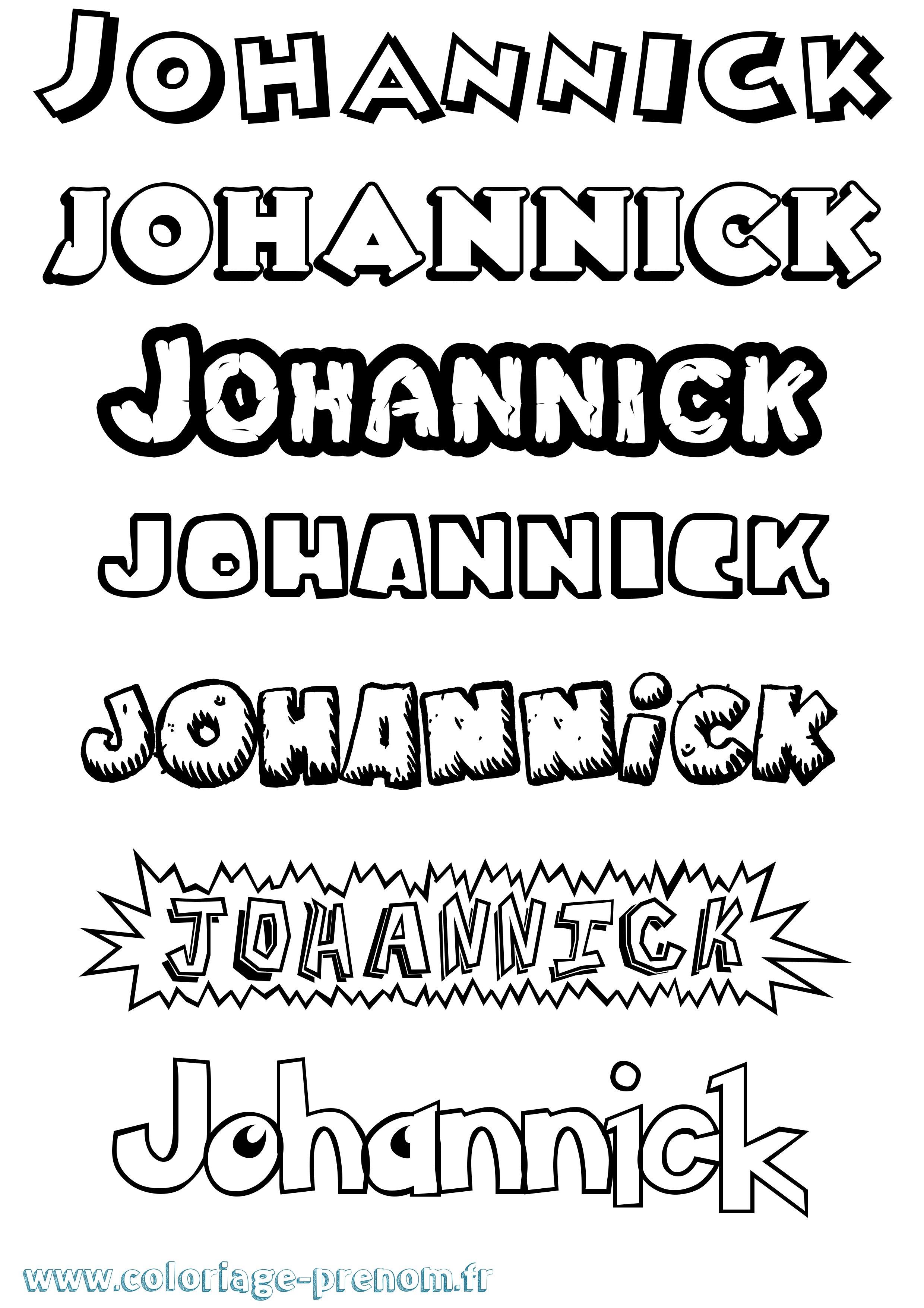 Coloriage Johannick Dessin Animé Coloriage prénom Johannick Dessin Animé