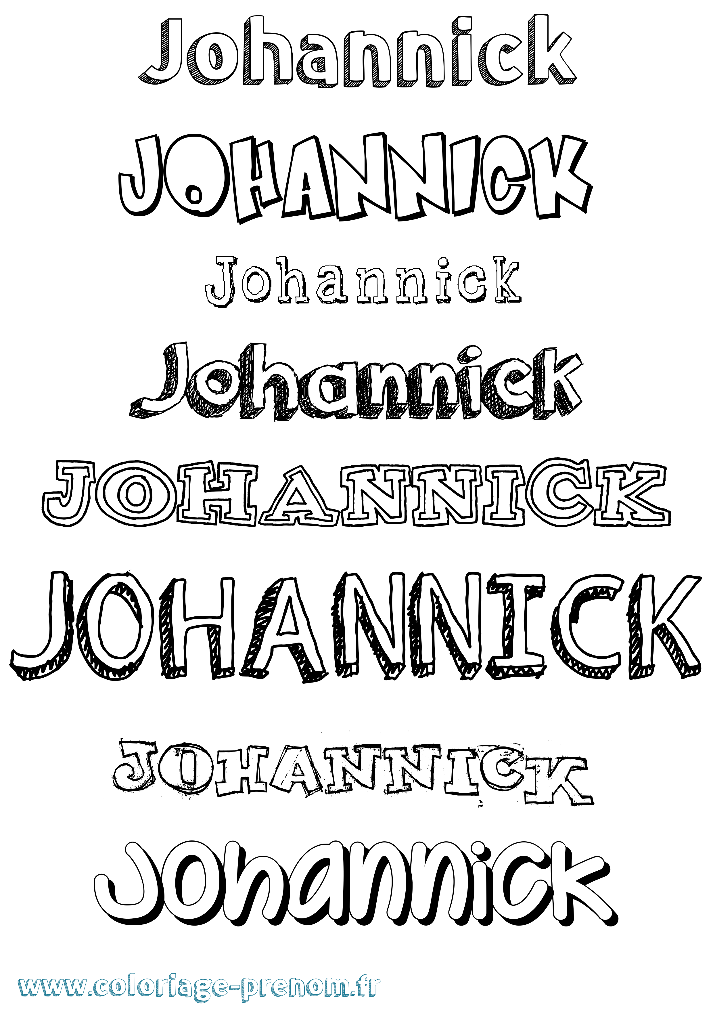 Coloriage Johannick Dessiné Coloriage prénom Johannick Dessiné