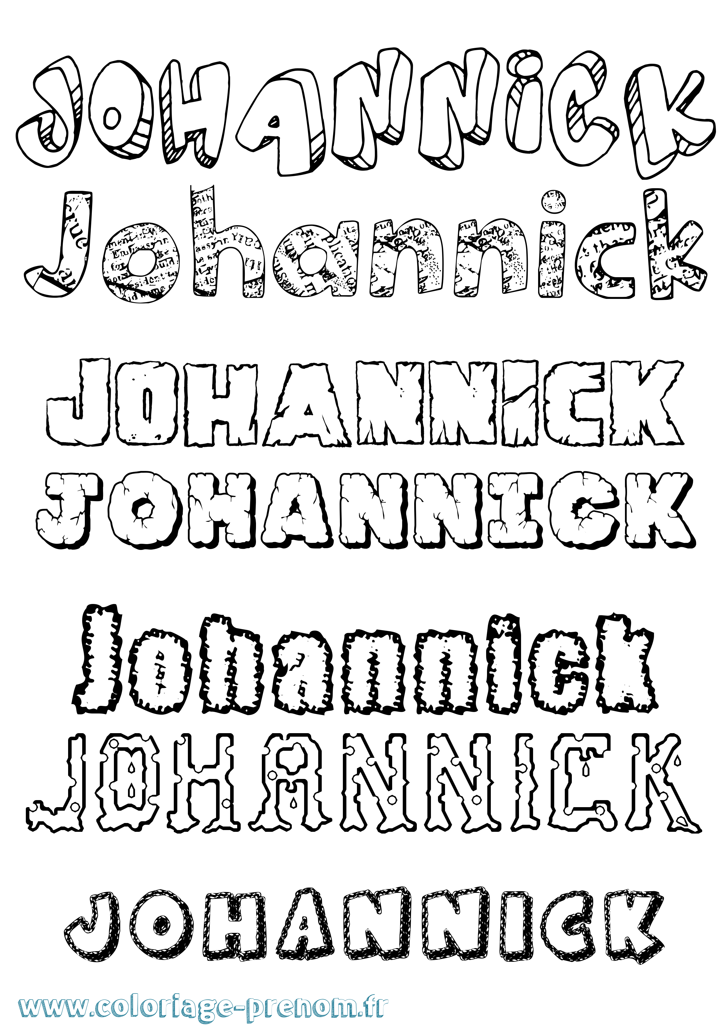 Coloriage Johannick Destructuré Coloriage prénom Johannick Destructuré