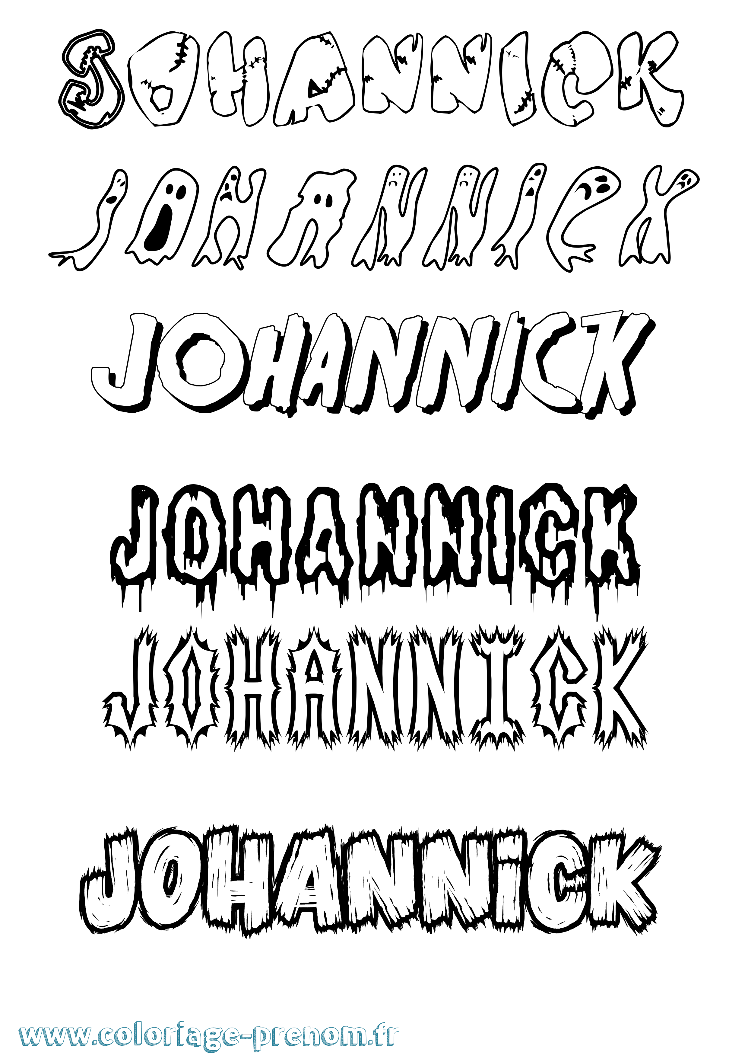 Coloriage Johannick Frisson Coloriage prénom Johannick Frisson