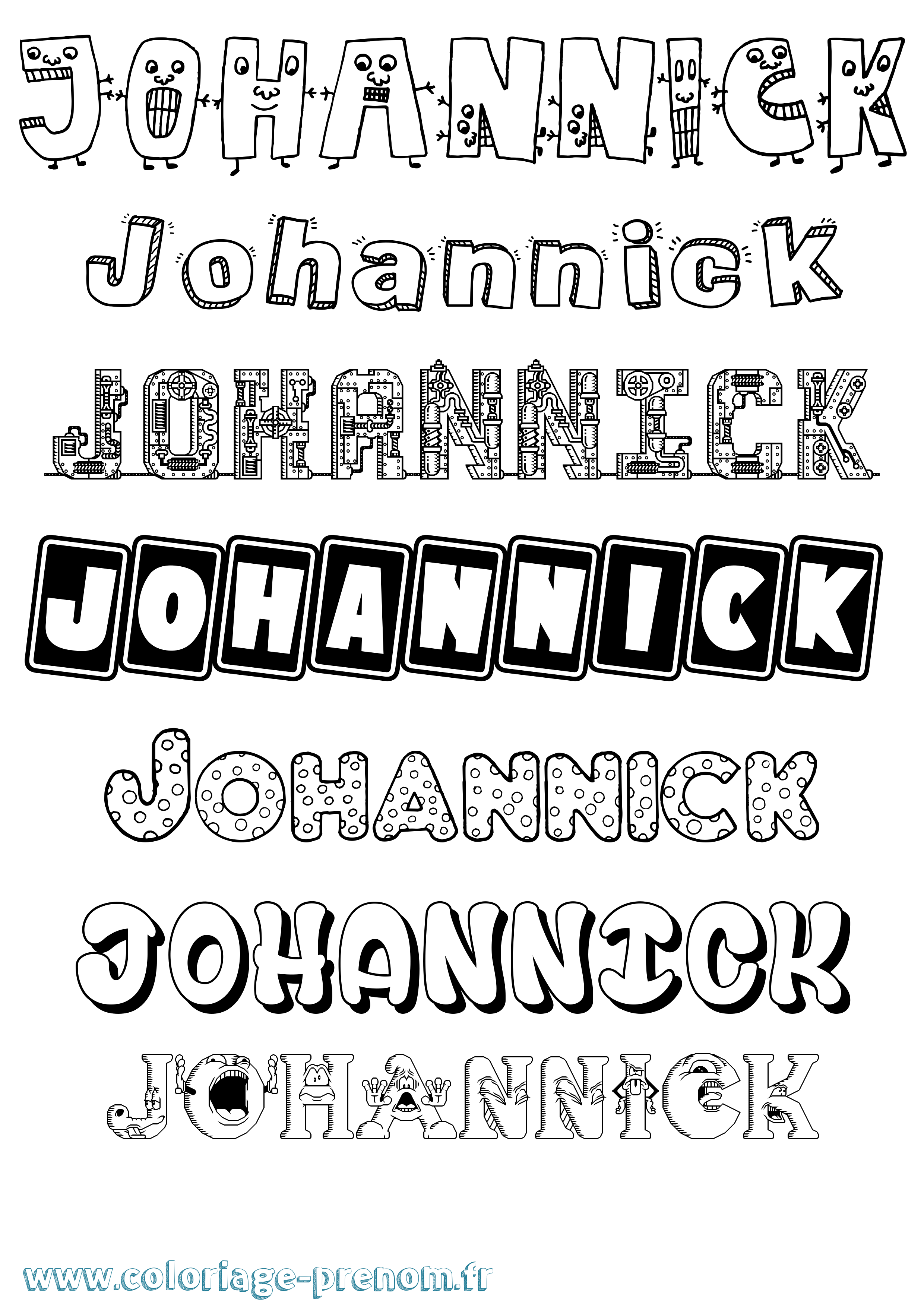 Coloriage Johannick Fun Coloriage prénom Johannick Fun