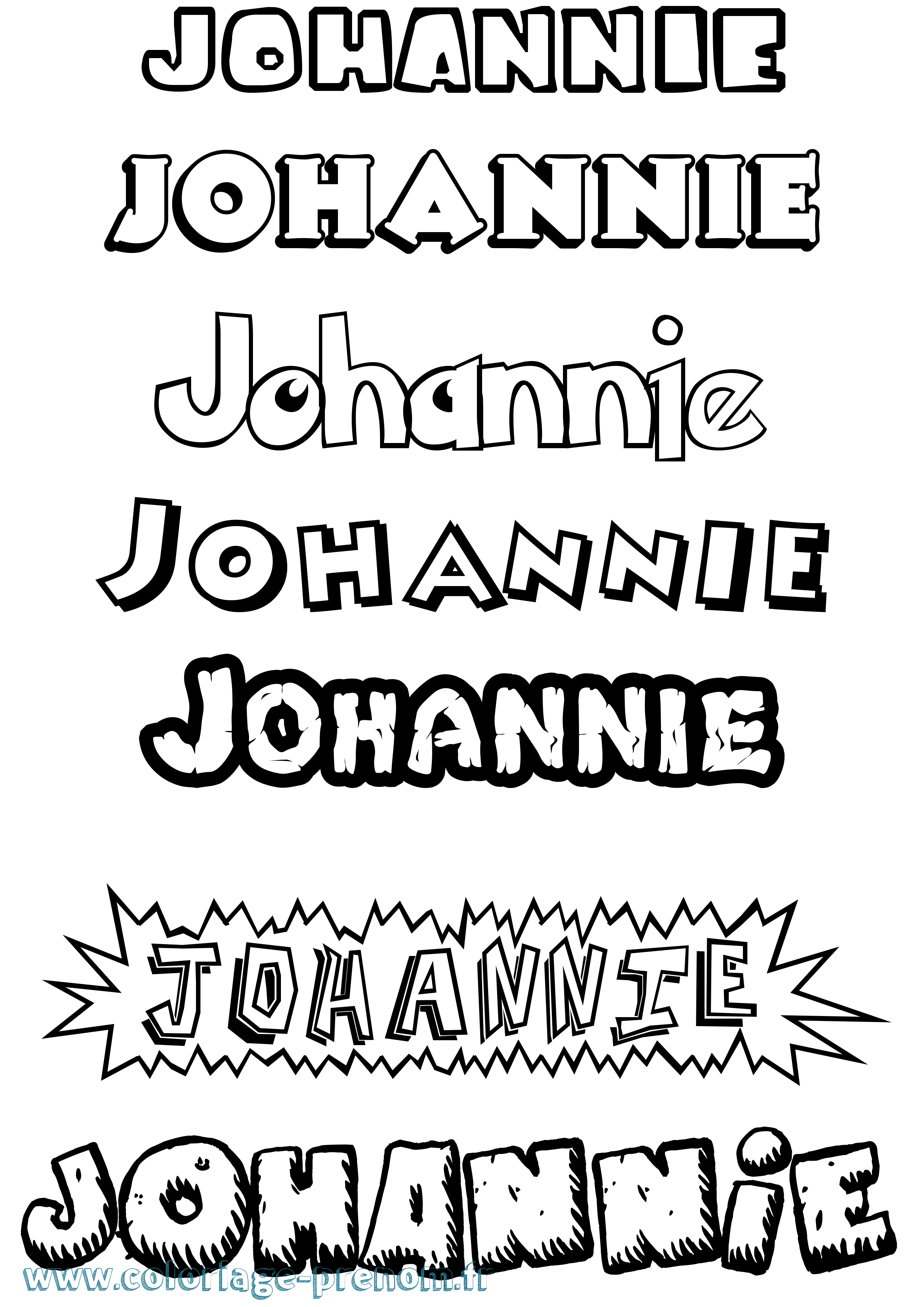 Coloriage Johannie Dessin Animé Coloriage prénom Johannie Dessin Animé