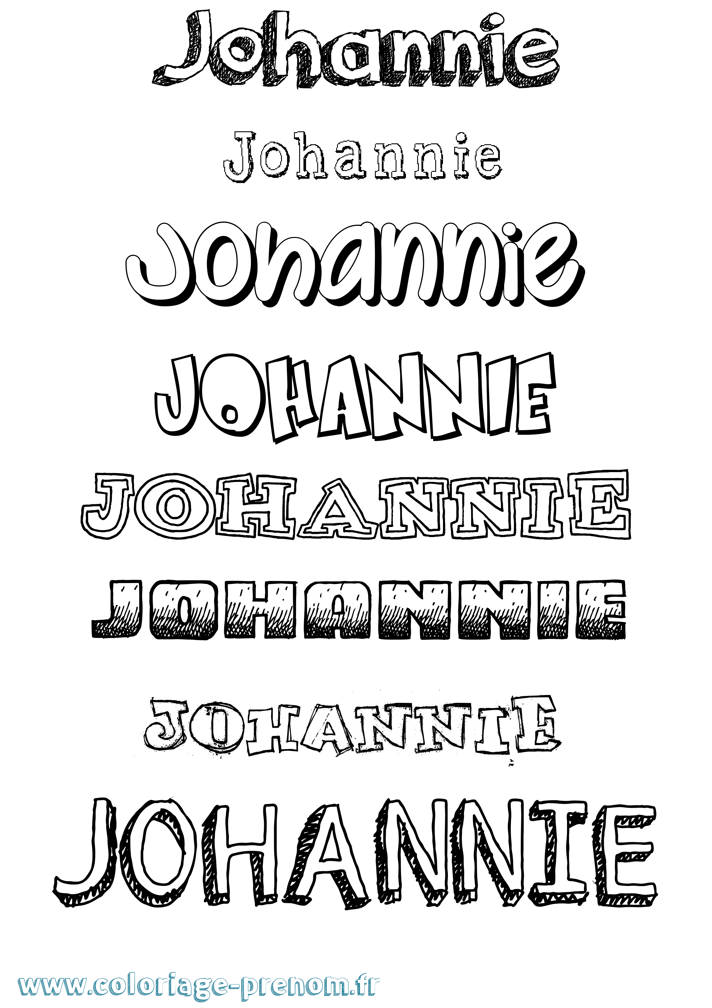 Coloriage Johannie Dessiné Coloriage prénom Johannie Dessiné