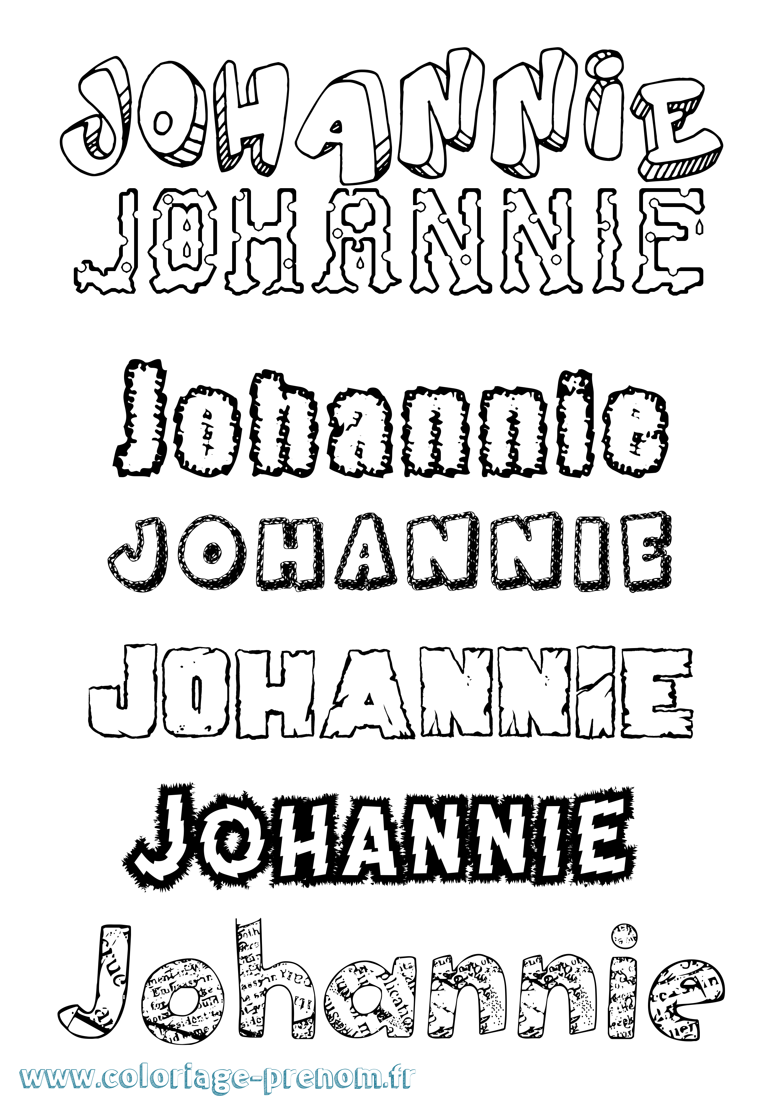 Coloriage Johannie Destructuré Coloriage prénom Johannie Destructuré