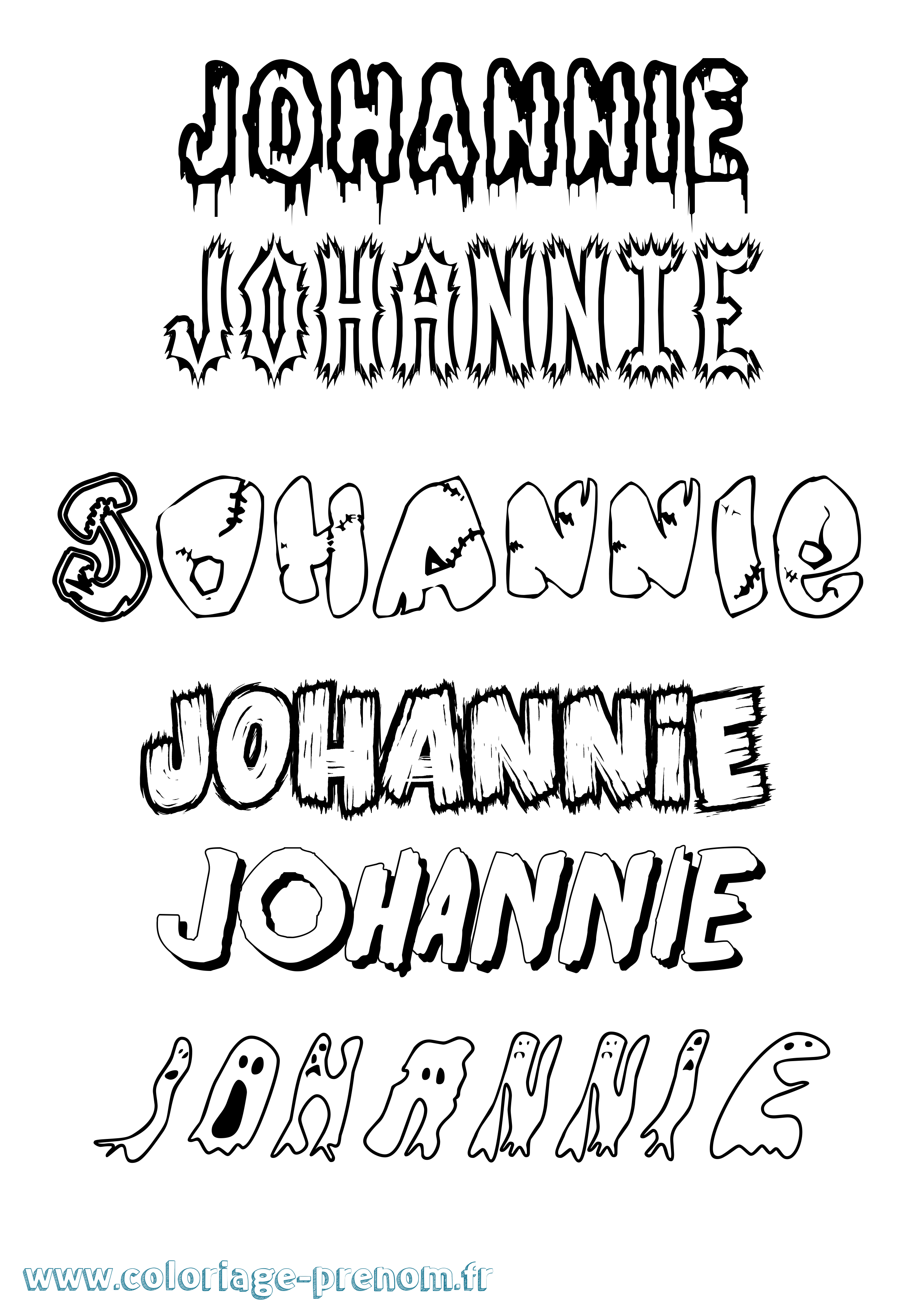 Coloriage Johannie Frisson Coloriage prénom Johannie Frisson