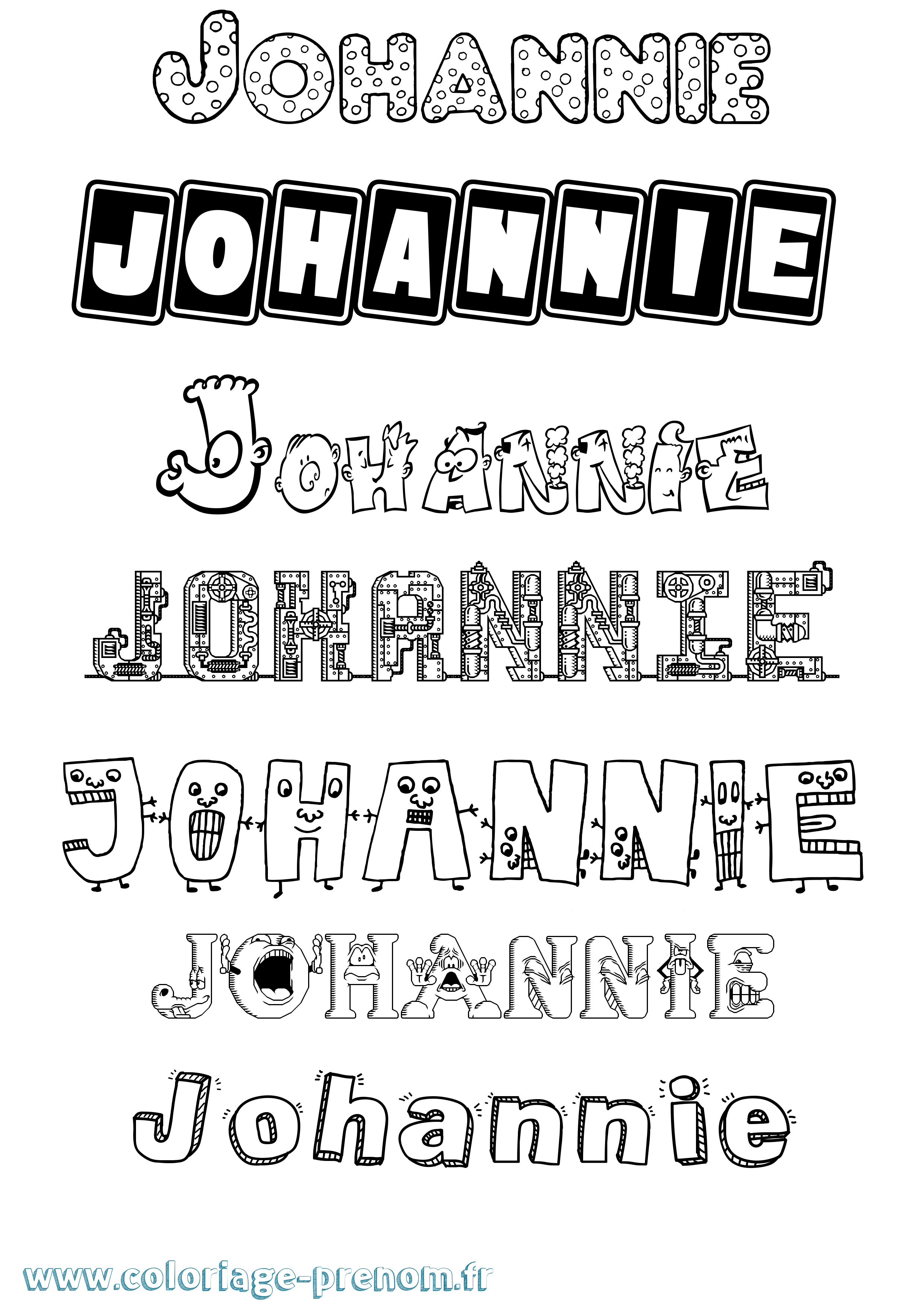 Coloriage Johannie Fun Coloriage prénom Johannie Fun