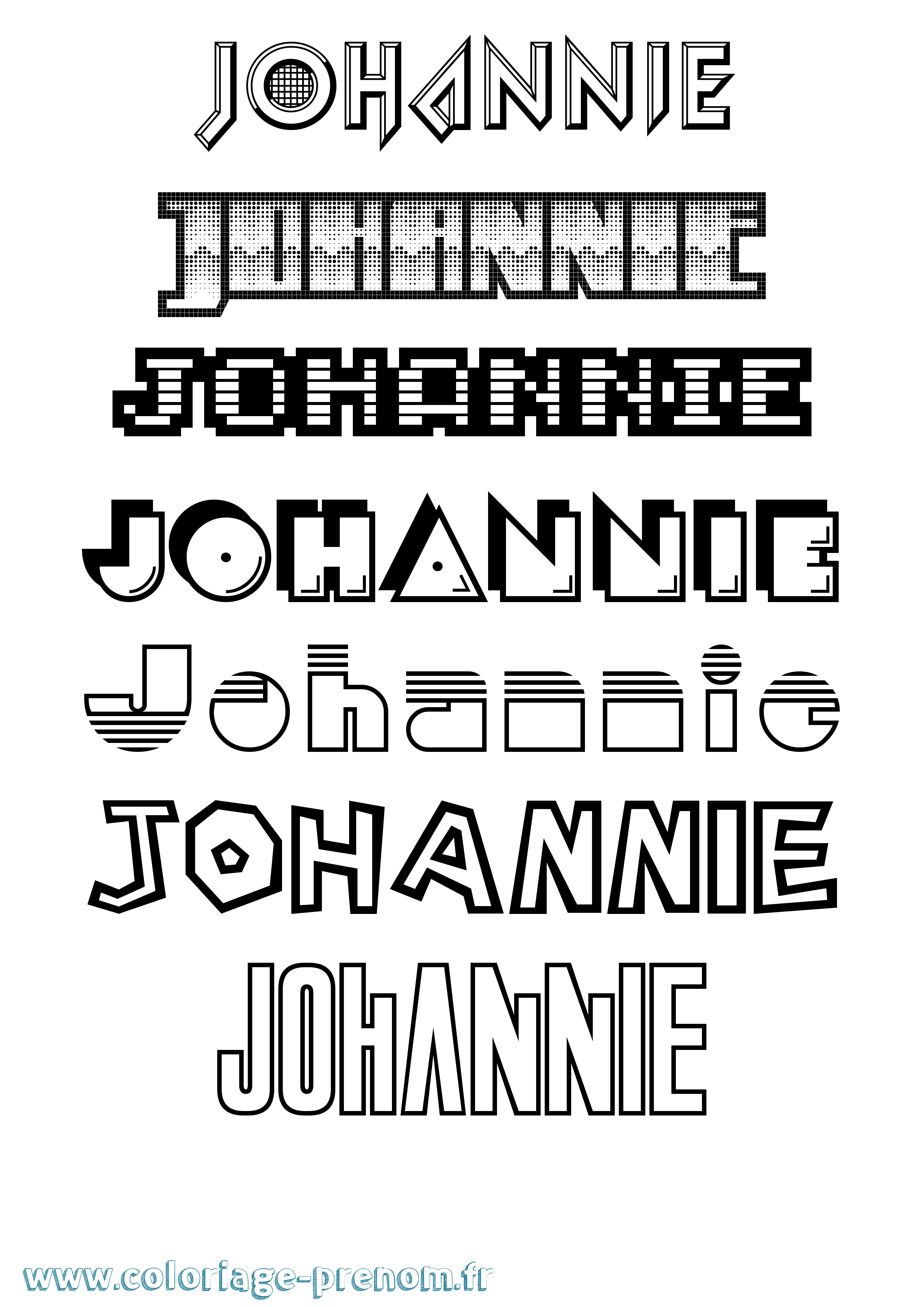 Coloriage Johannie Jeux Vidéos Coloriage prénom Johannie Jeux Vidéos