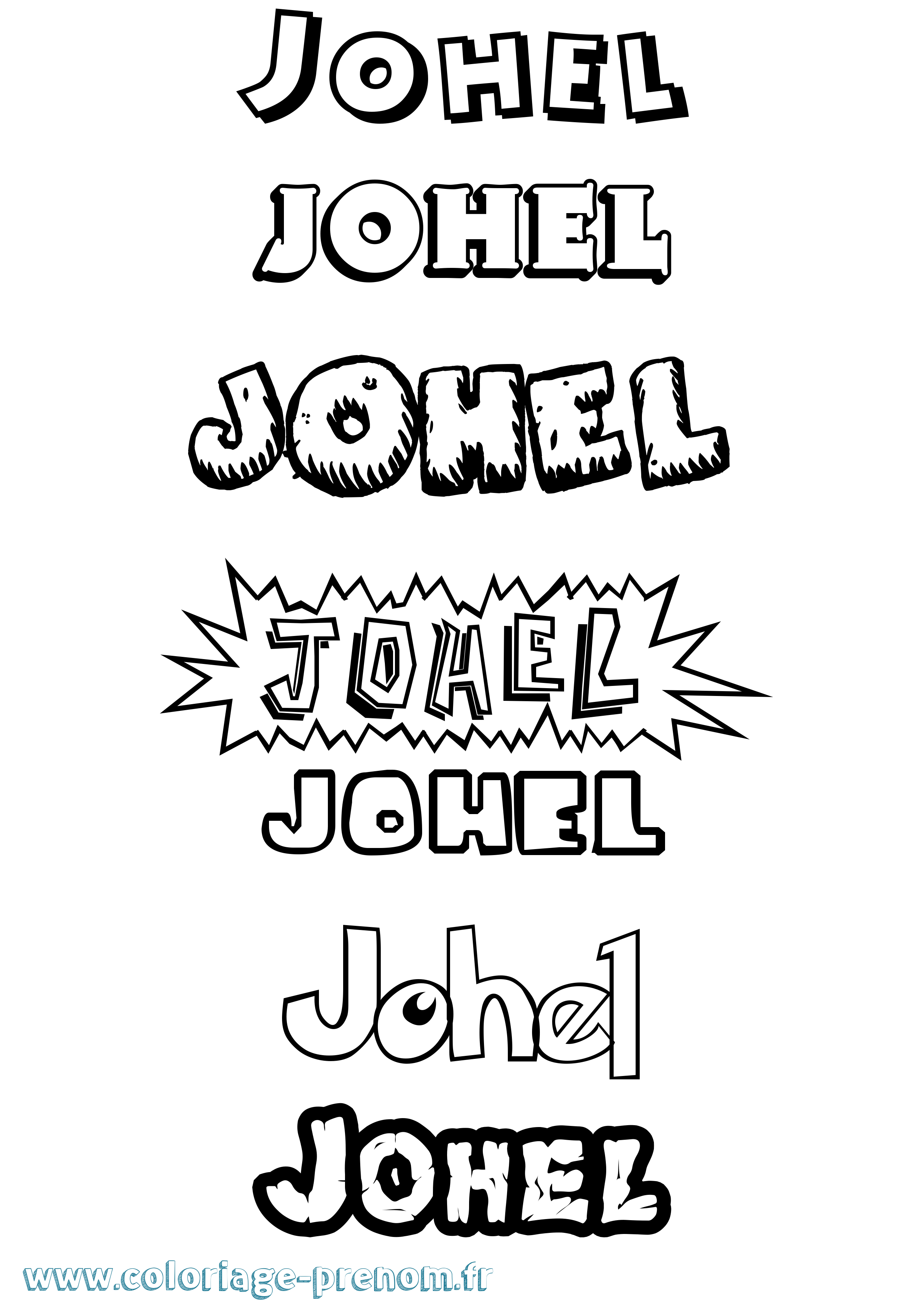 Coloriage Johel Dessin Animé Coloriage prénom Johel Dessin Animé