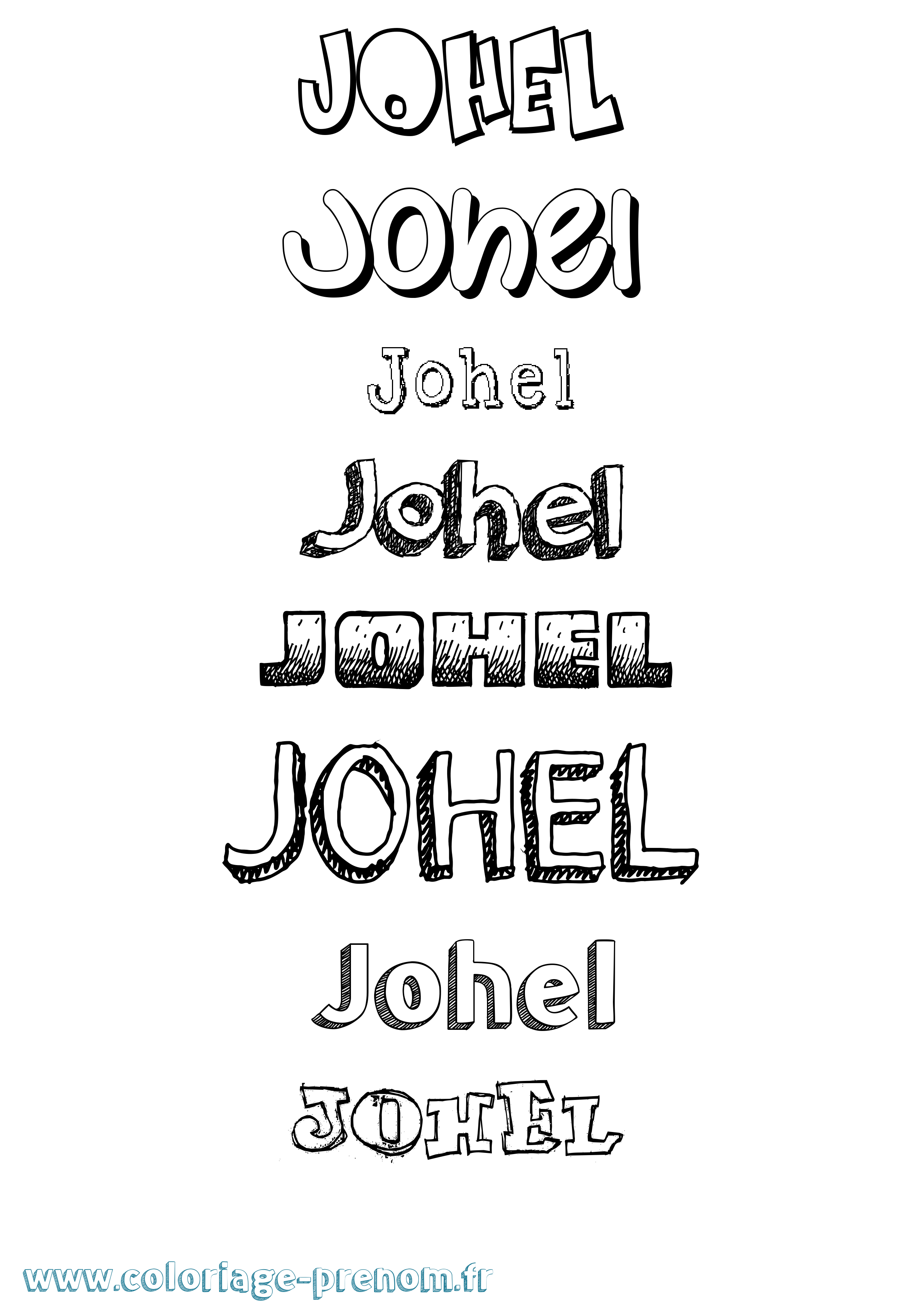 Coloriage Johel Dessiné Coloriage prénom Johel Dessiné