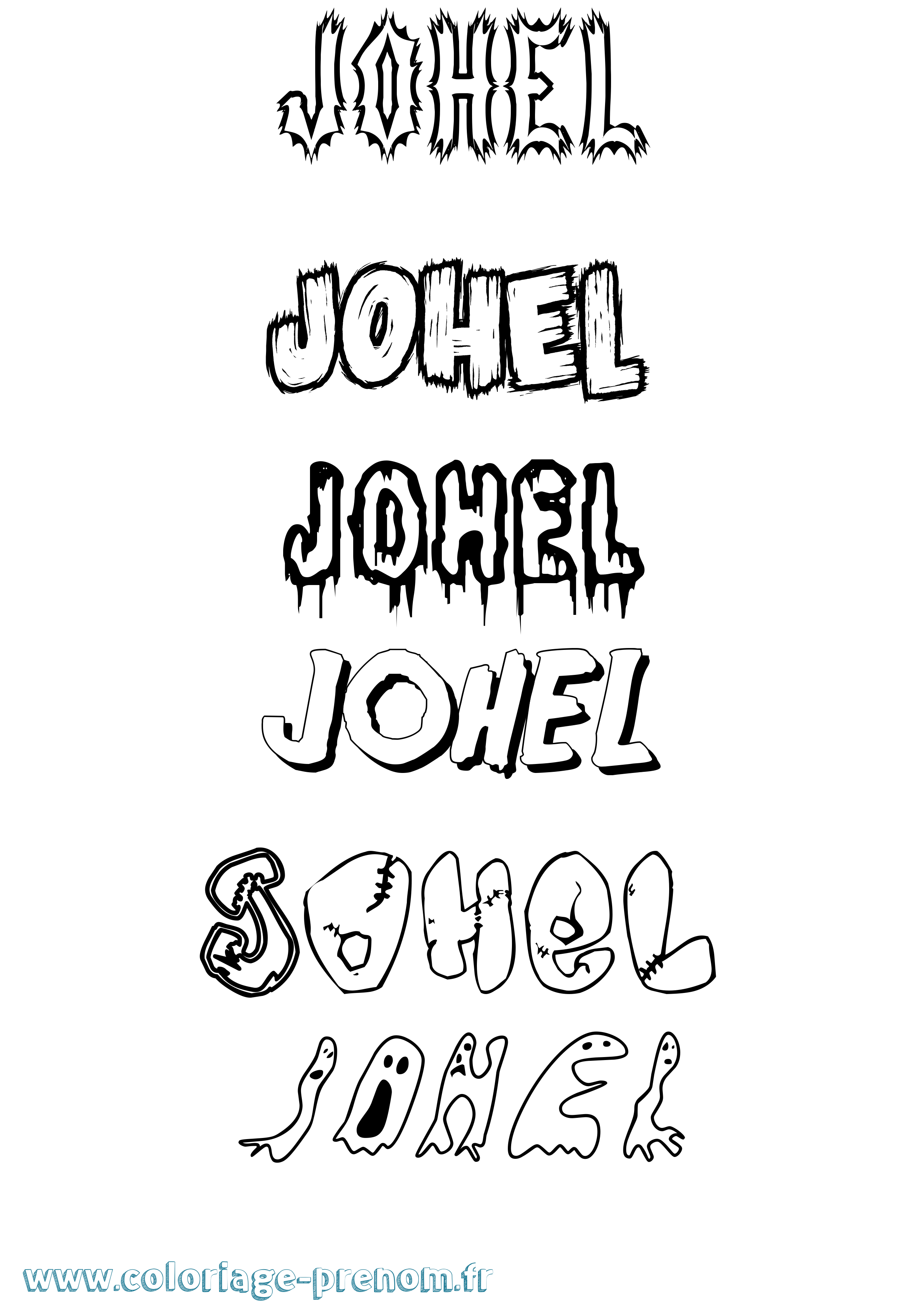 Coloriage Johel Frisson Coloriage prénom Johel Frisson