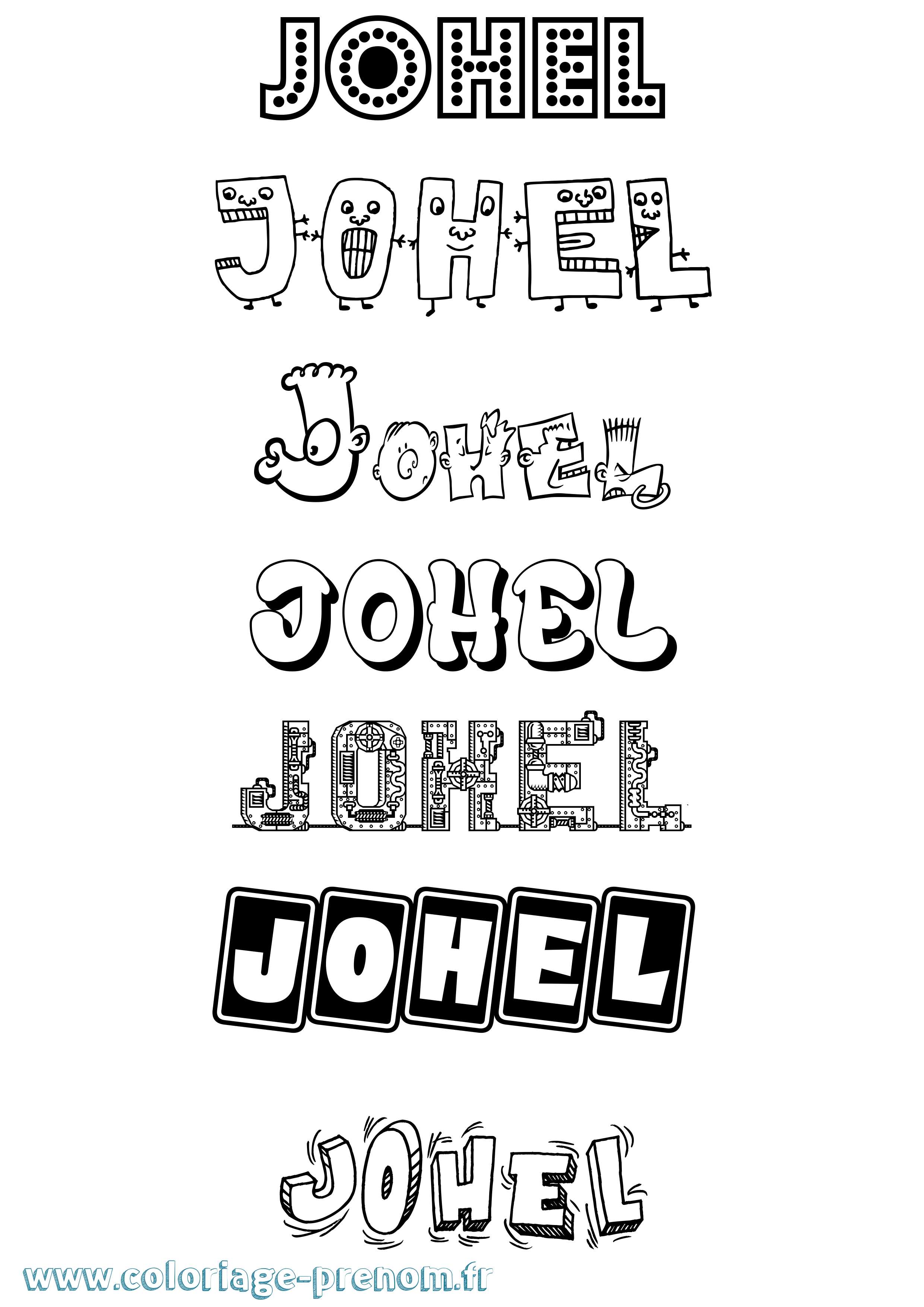 Coloriage Johel Fun Coloriage prénom Johel Fun