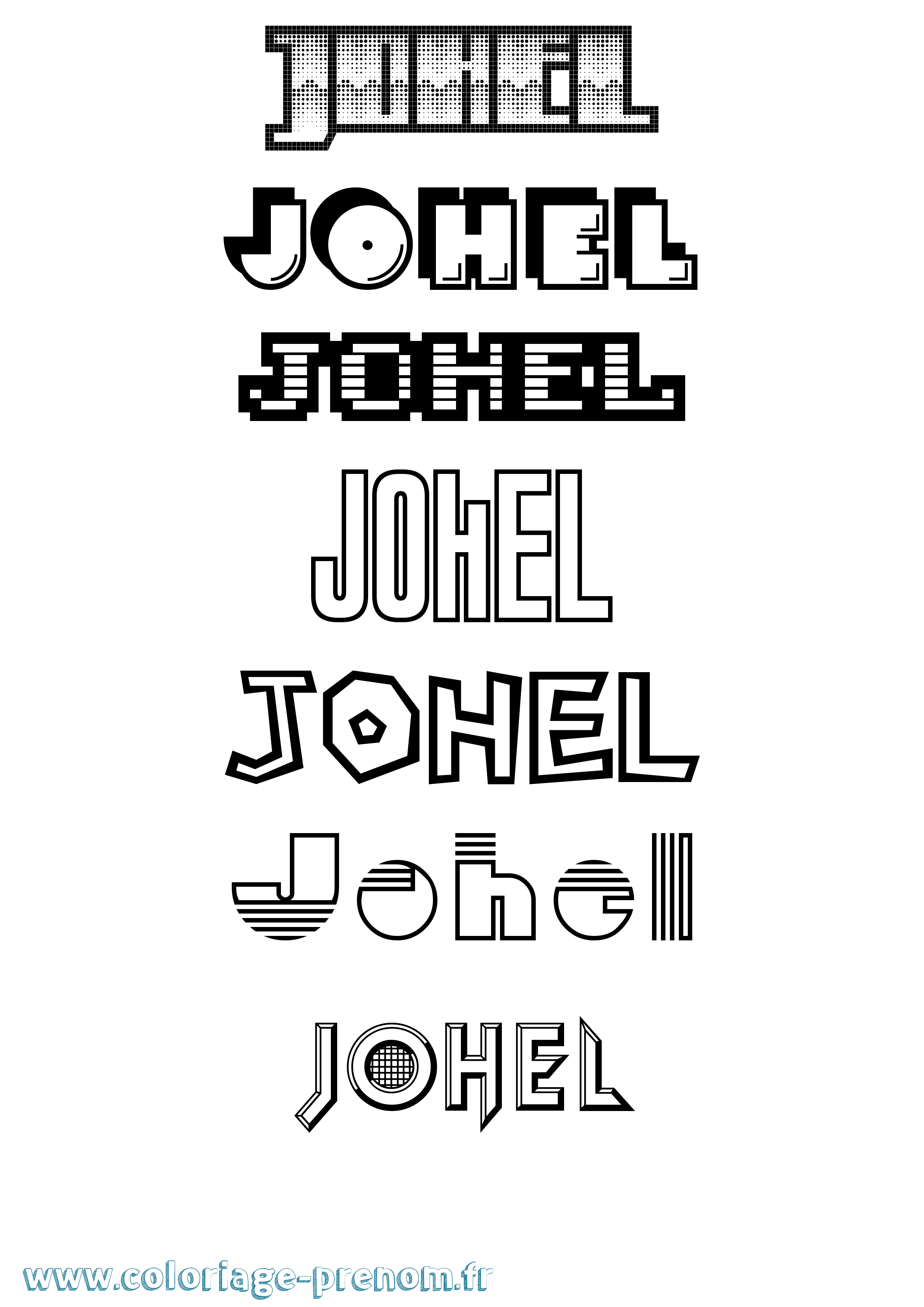 Coloriage Johel Jeux Vidéos Coloriage prénom Johel Jeux Vidéos