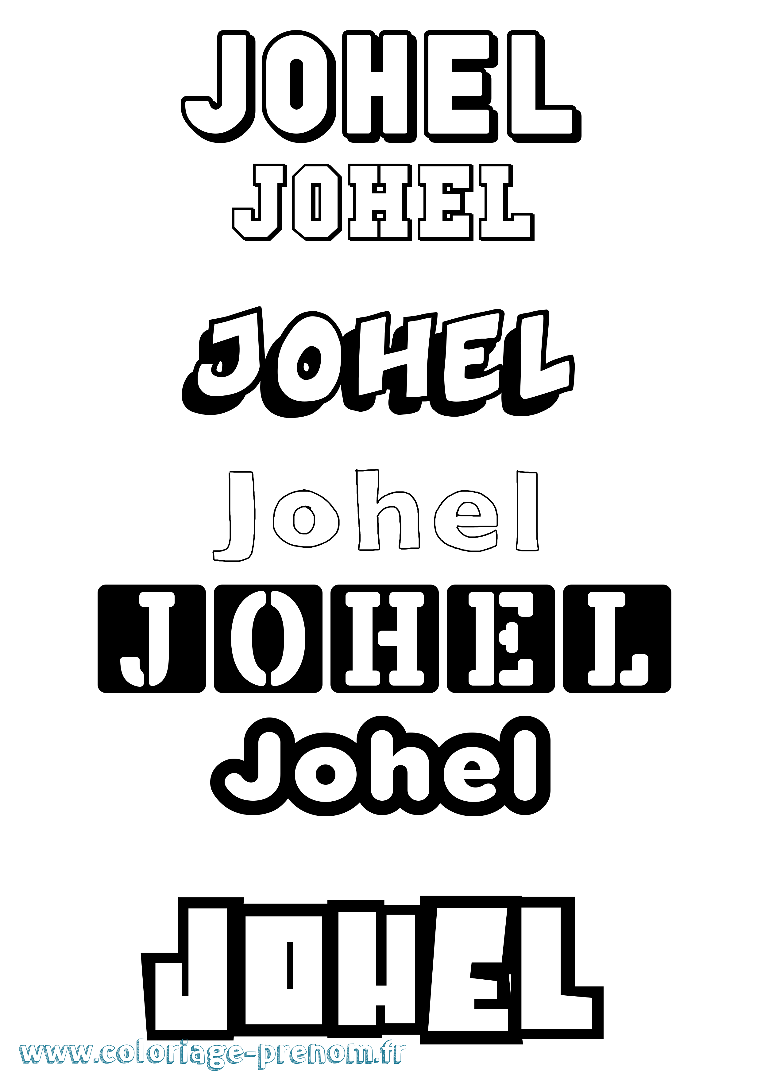 Coloriage Johel Simple Coloriage prénom Johel Simple