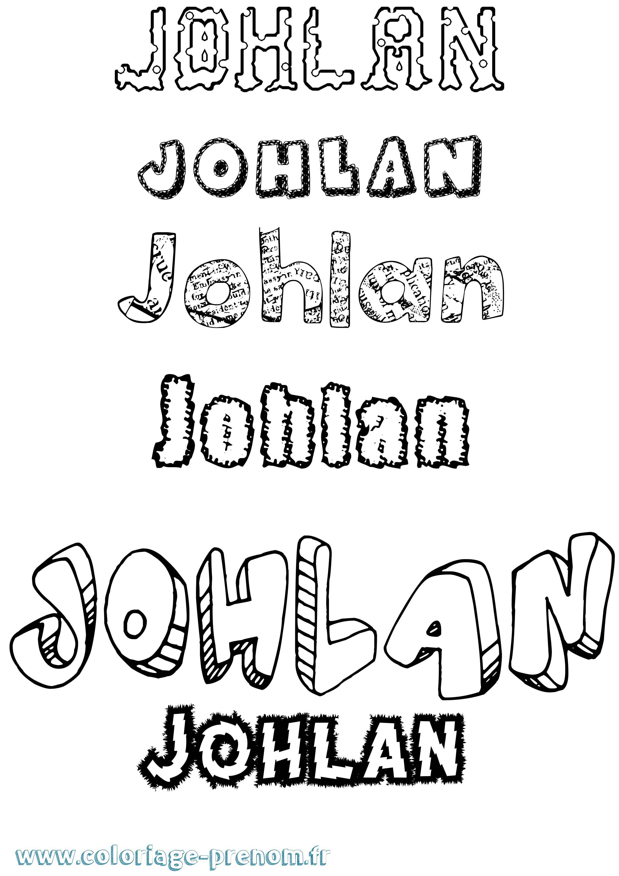 Coloriage Johlan Destructuré Coloriage prénom Johlan Destructuré