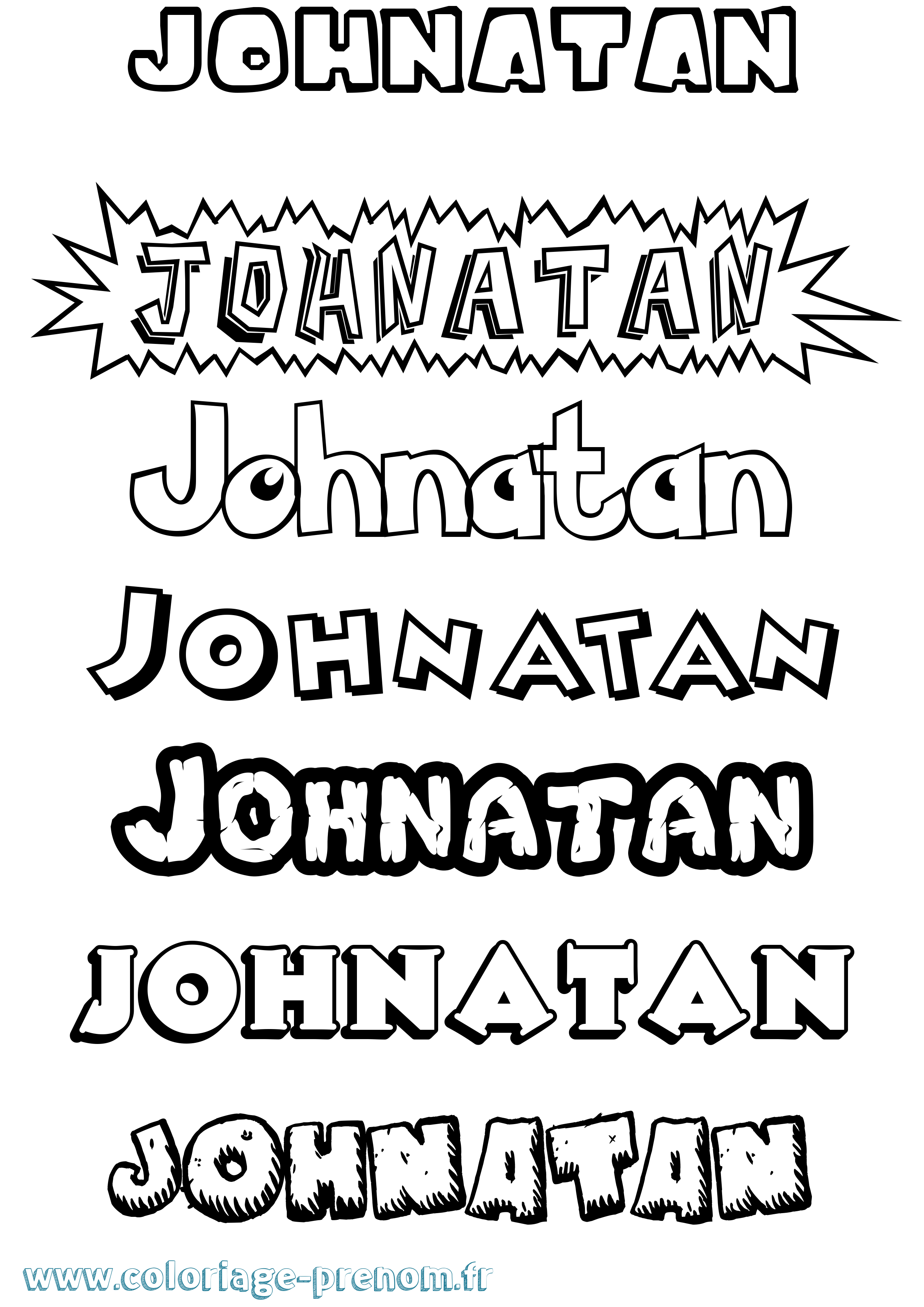 Coloriage Johnatan Dessin Animé Coloriage prénom Johnatan Dessin Animé