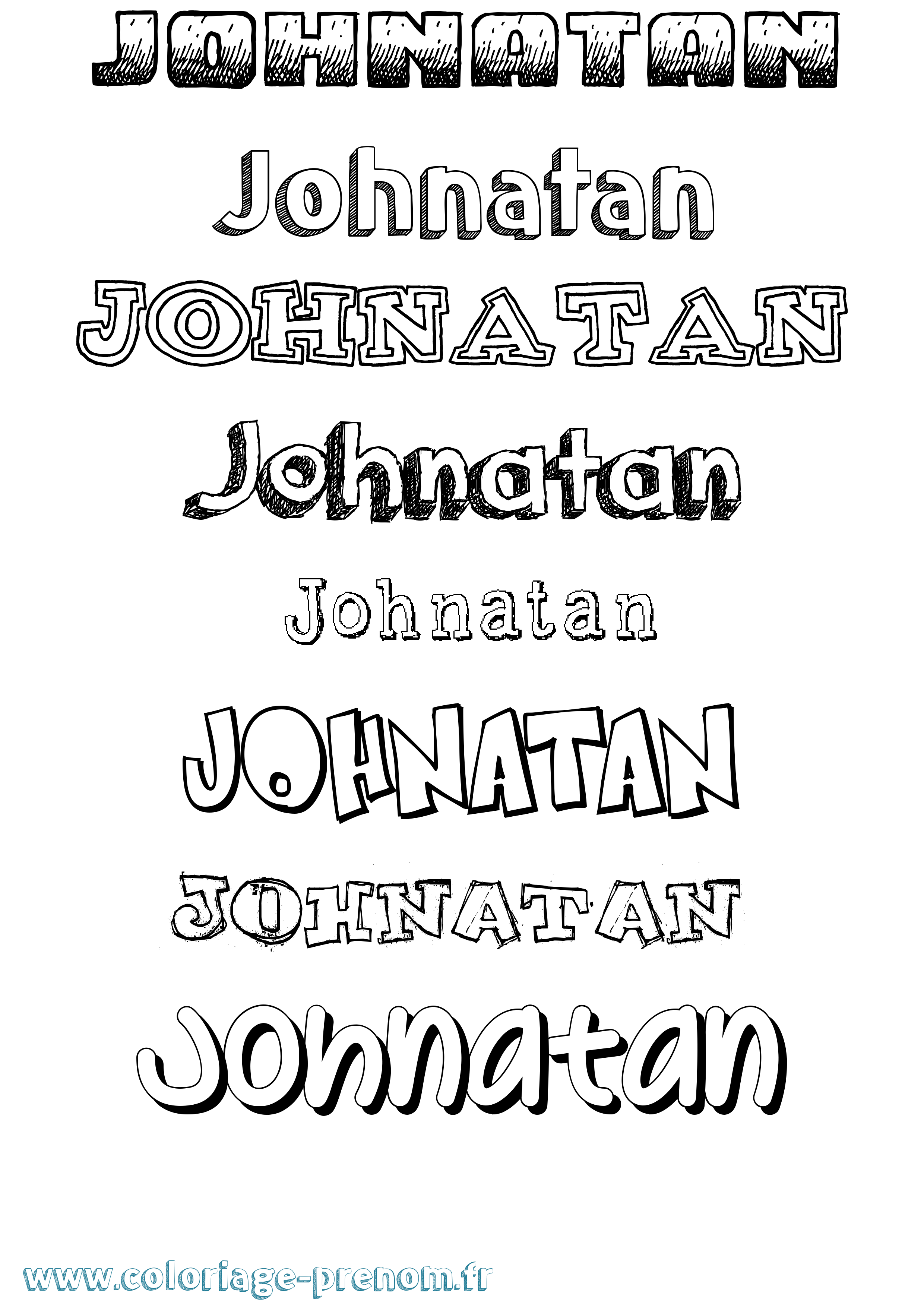 Coloriage Johnatan Dessiné Coloriage prénom Johnatan Dessiné