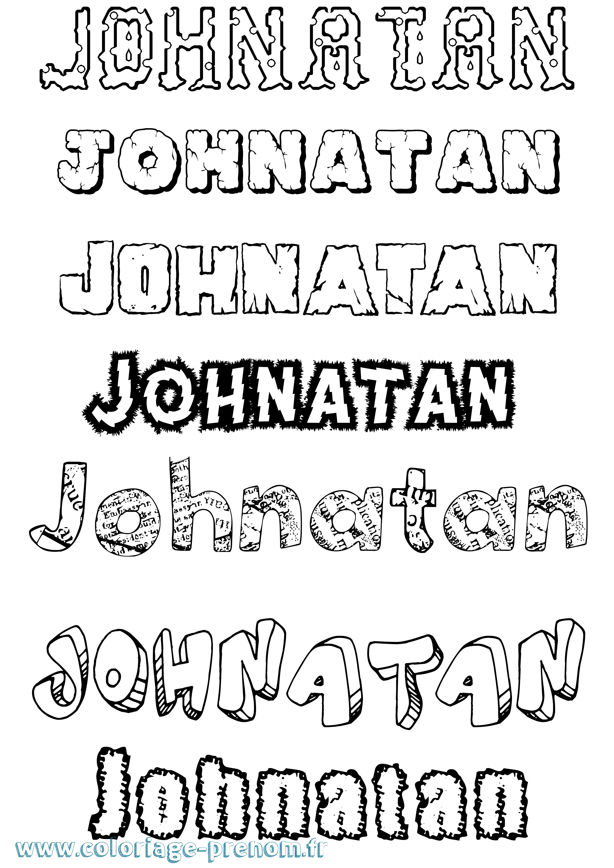 Coloriage Johnatan Destructuré Coloriage prénom Johnatan Destructuré