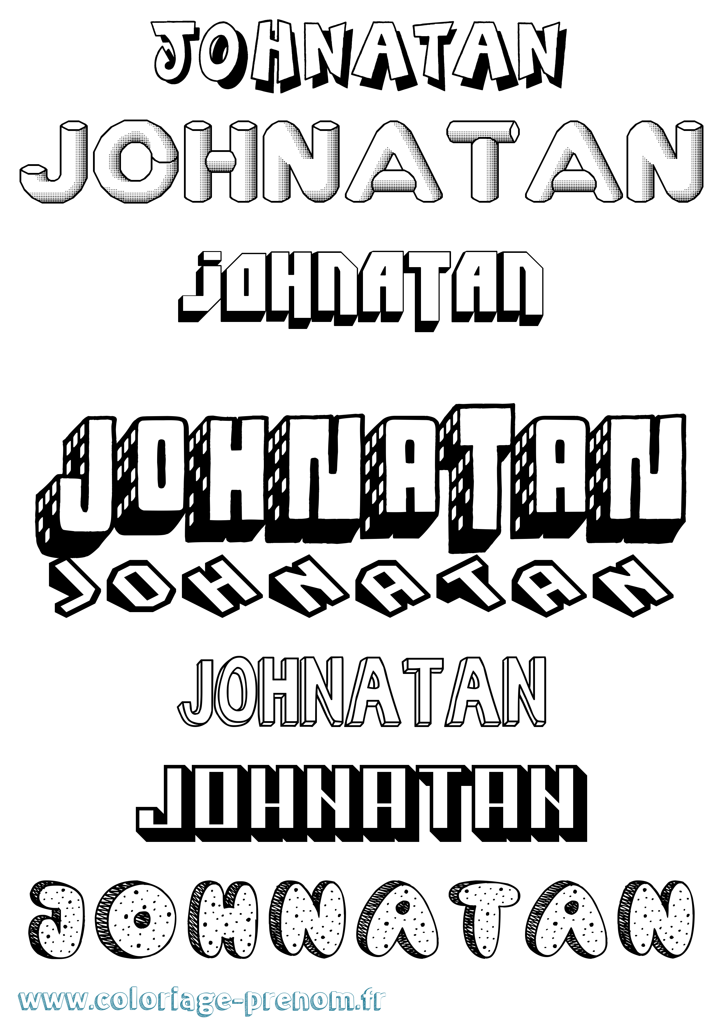 Coloriage Johnatan Effet 3D Coloriage prénom Johnatan Effet 3D