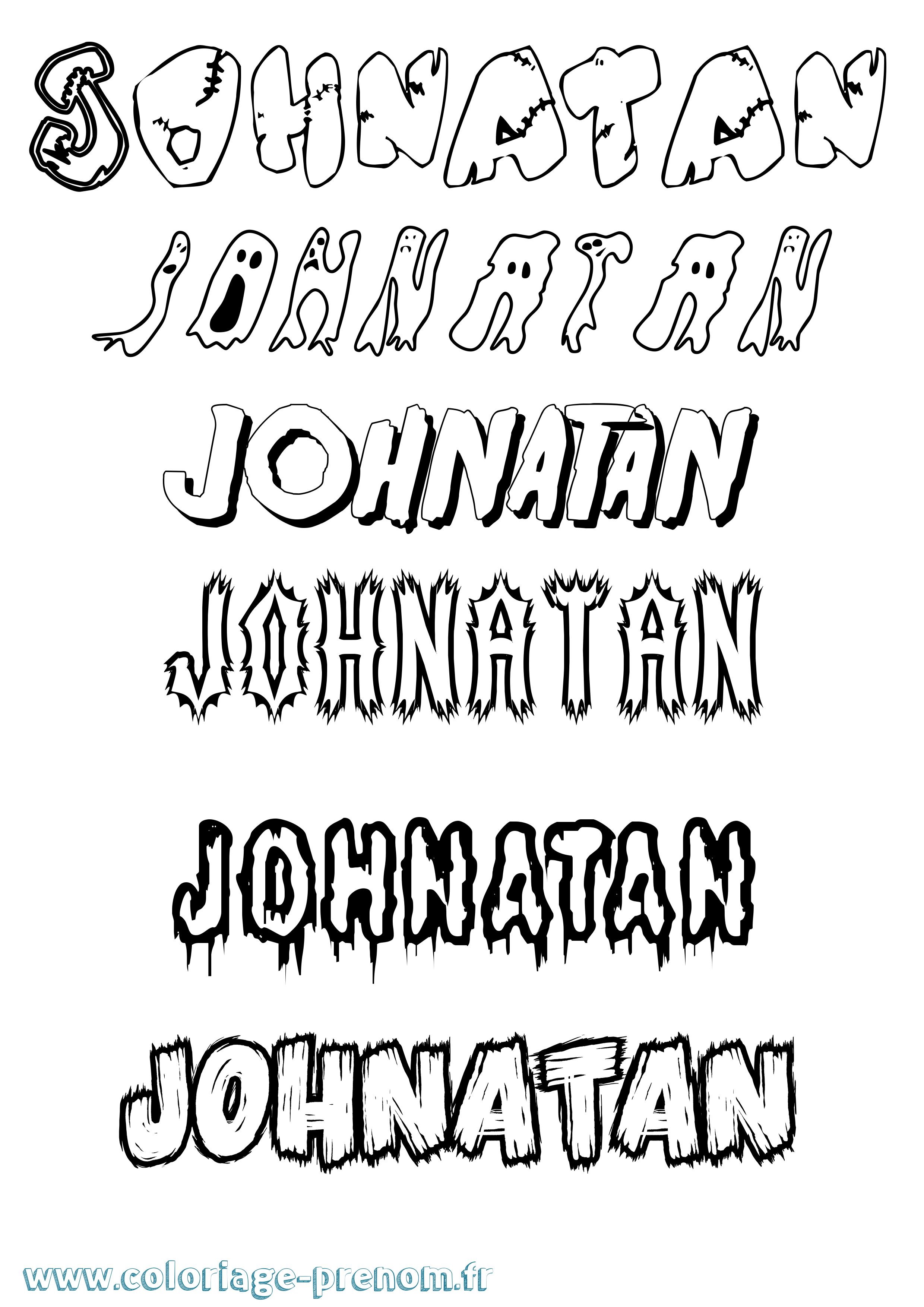 Coloriage Johnatan Frisson Coloriage prénom Johnatan Frisson