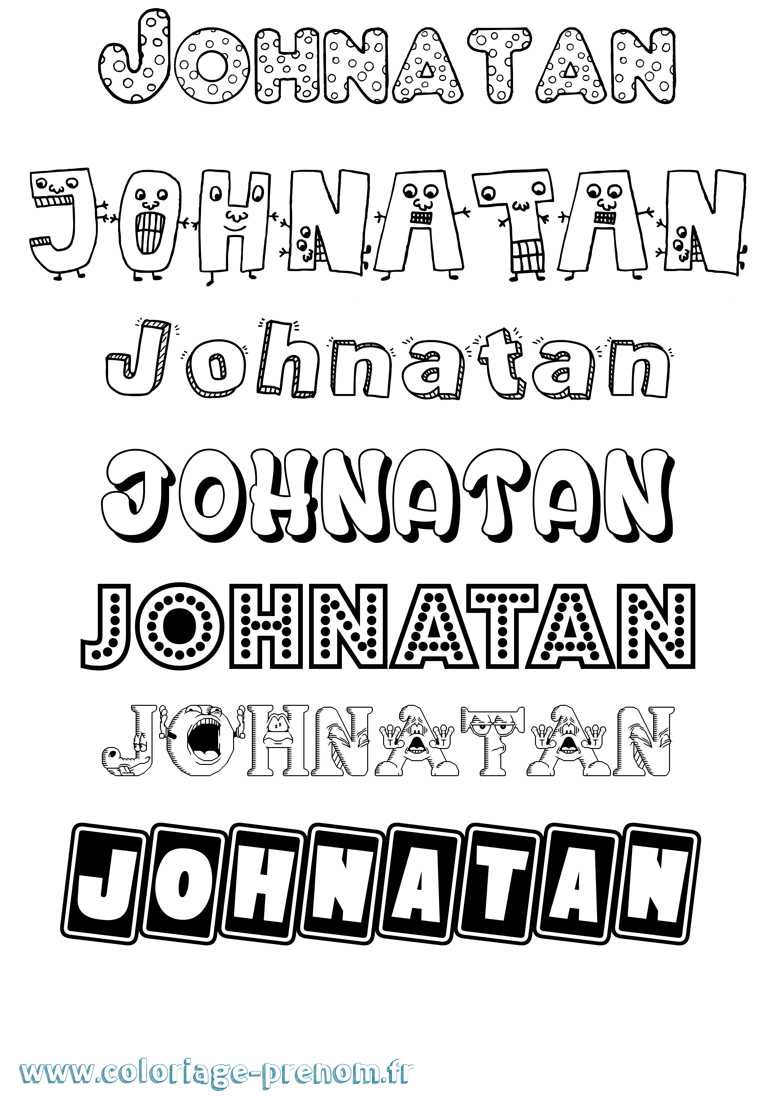 Coloriage Johnatan Fun Coloriage prénom Johnatan Fun