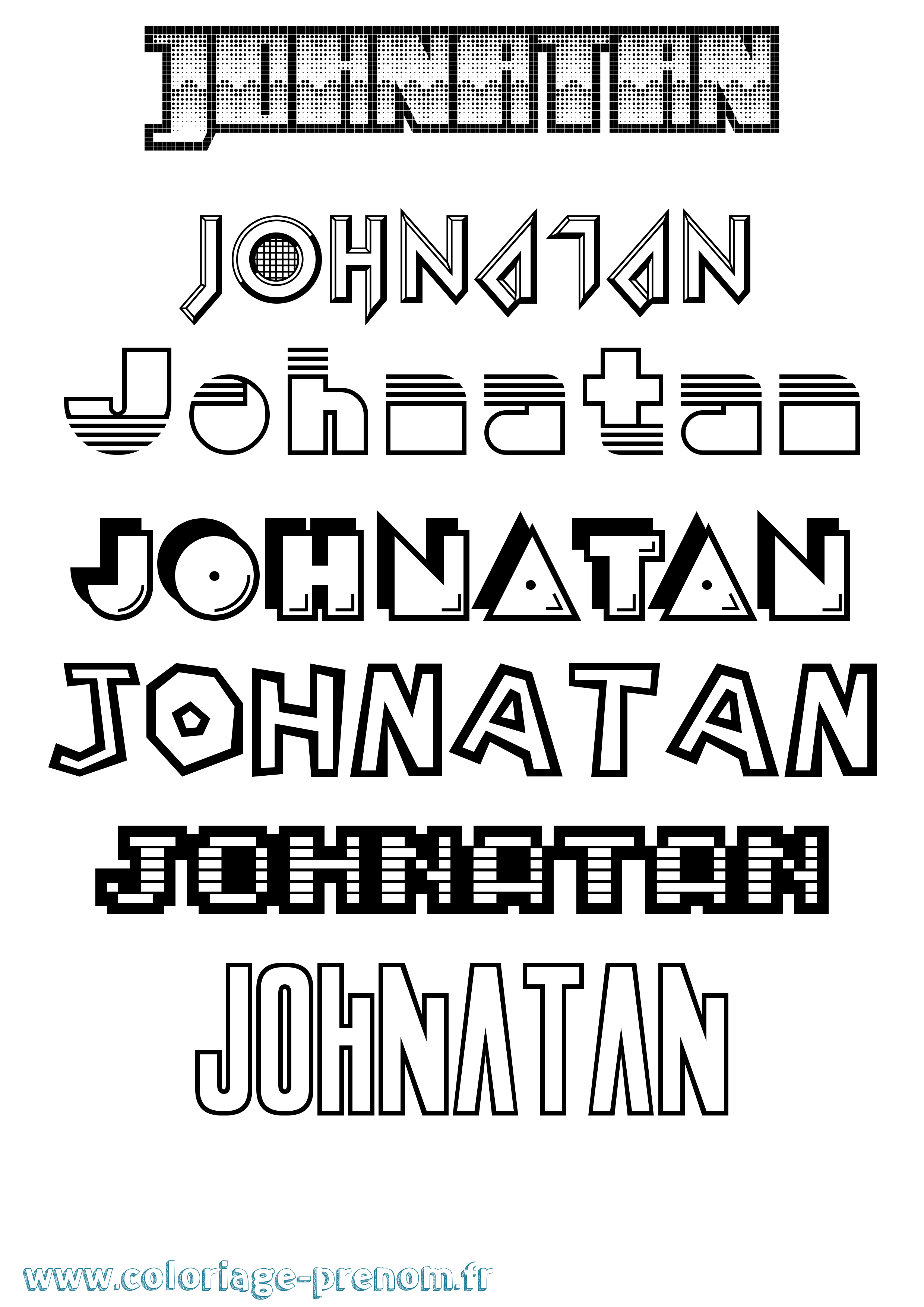 Coloriage Johnatan Jeux Vidéos Coloriage prénom Johnatan Jeux Vidéos