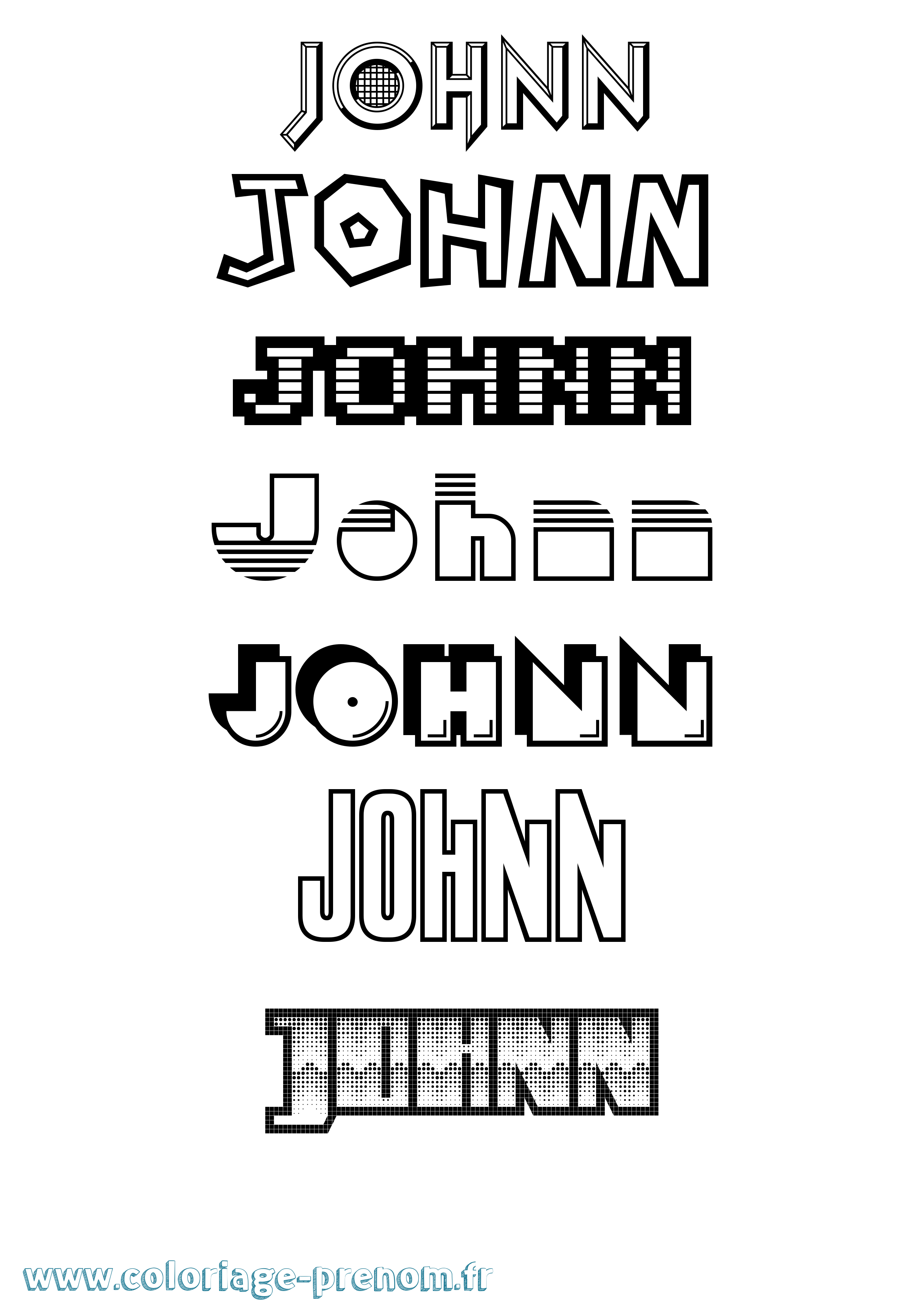 Coloriage Johnn Jeux Vidéos Coloriage prénom Johnn Jeux Vidéos