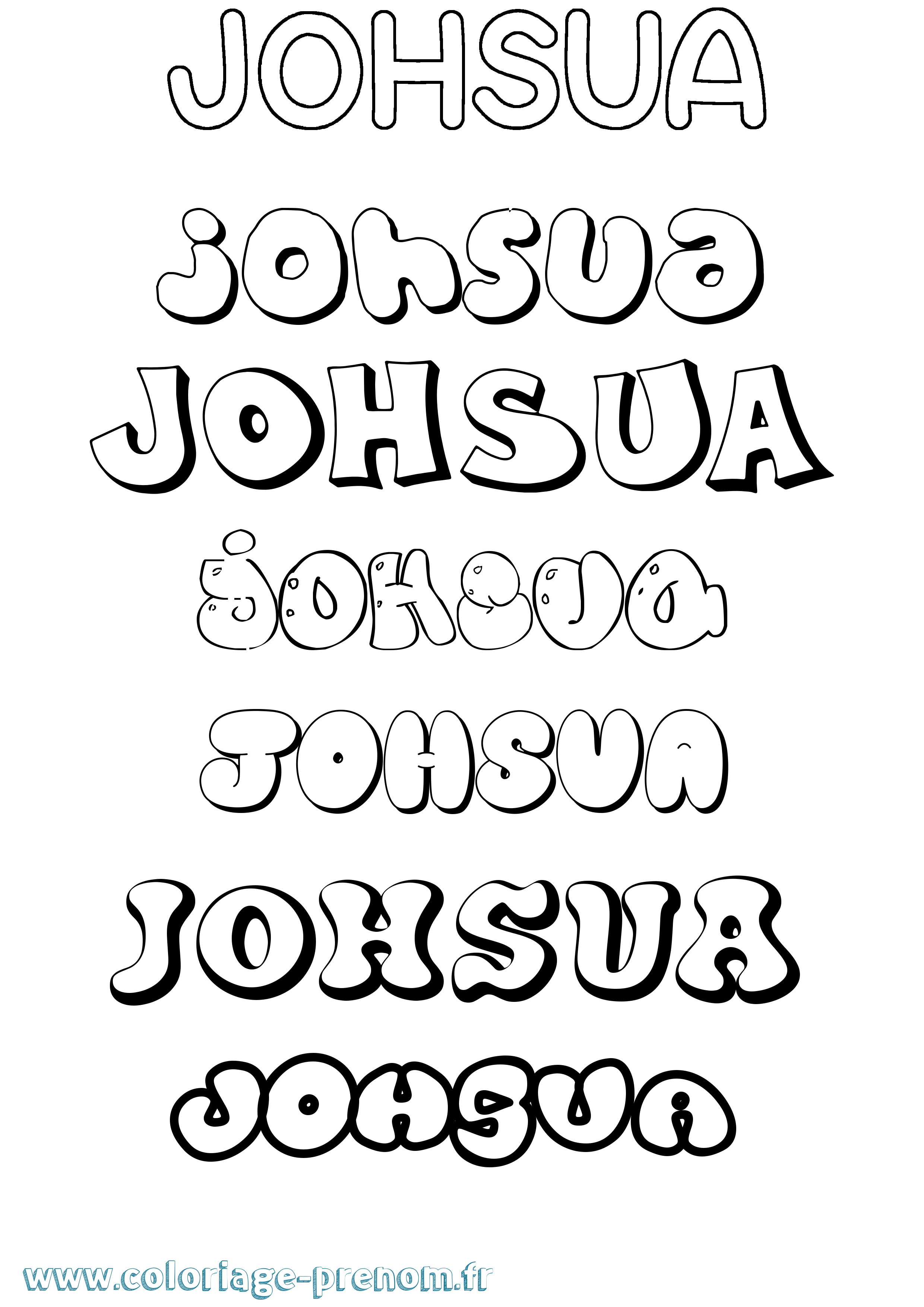 Coloriage Johsua Bubble Coloriage prénom Johsua Bubble