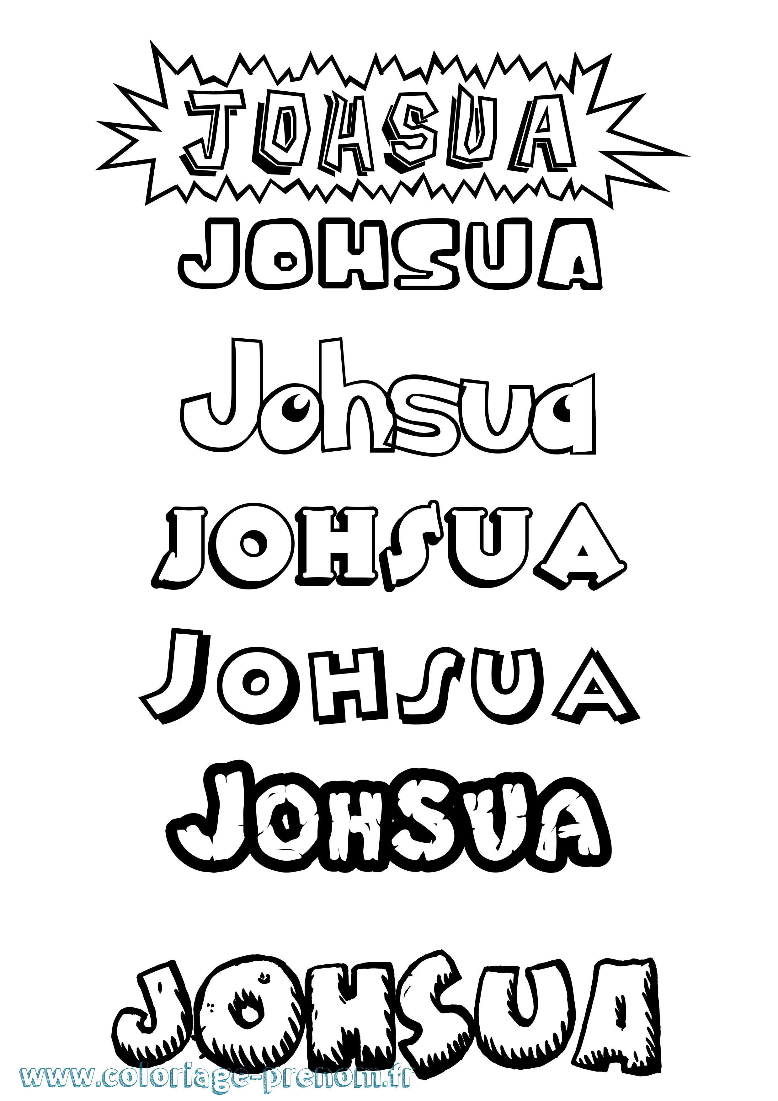 Coloriage Johsua Dessin Animé Coloriage prénom Johsua Dessin Animé