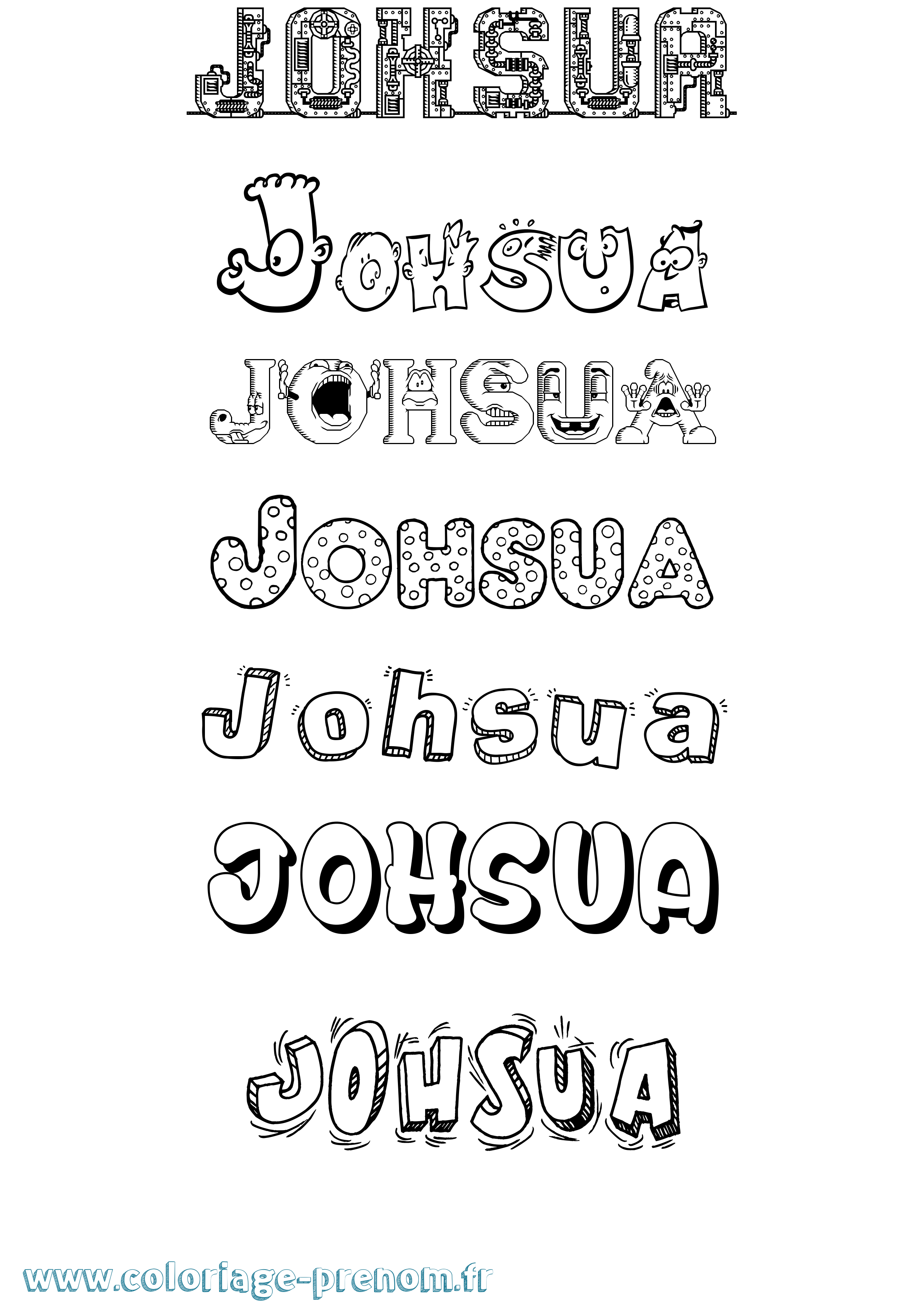 Coloriage Johsua Fun Coloriage prénom Johsua Fun