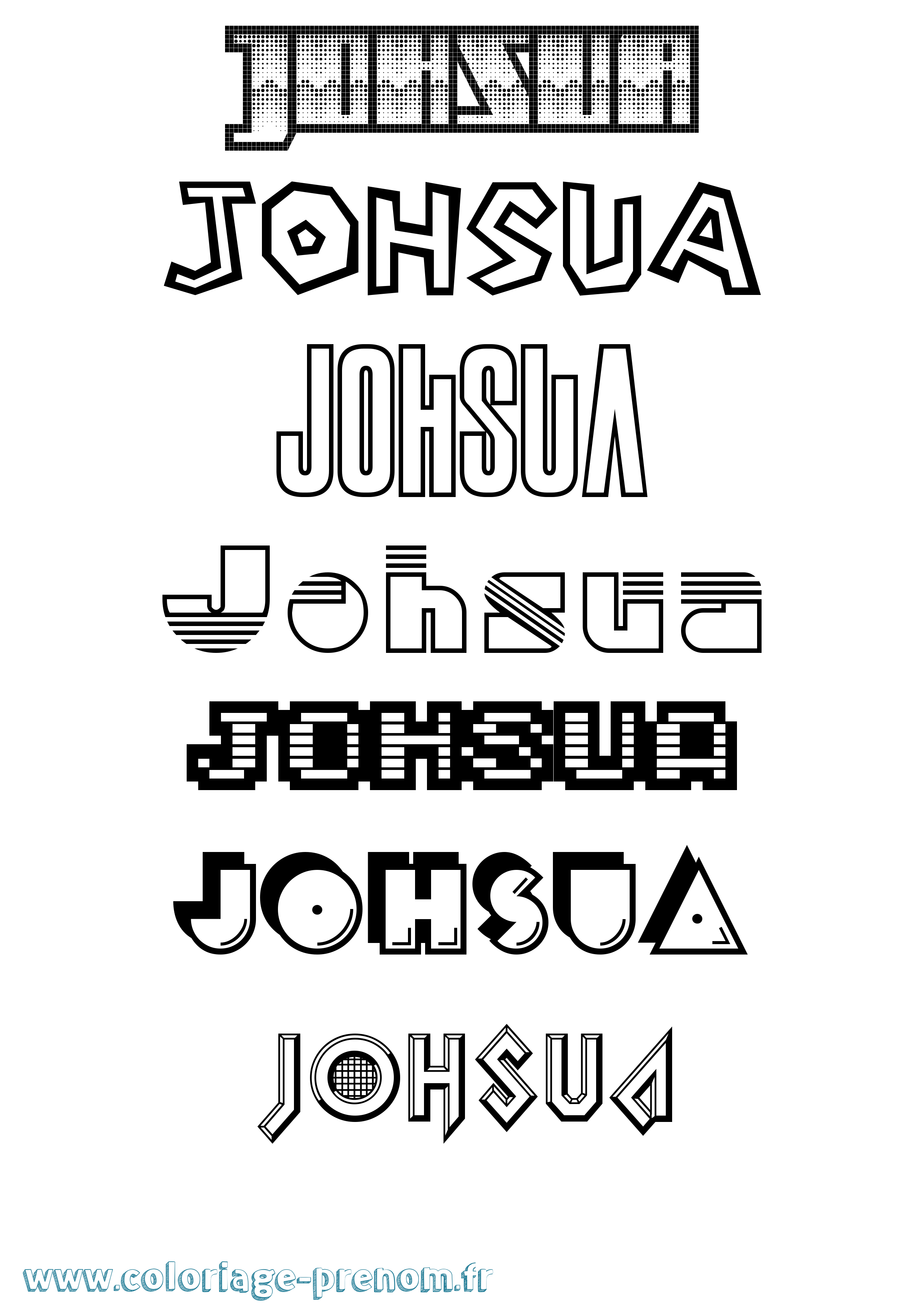 Coloriage Johsua Jeux Vidéos Coloriage prénom Johsua Jeux Vidéos