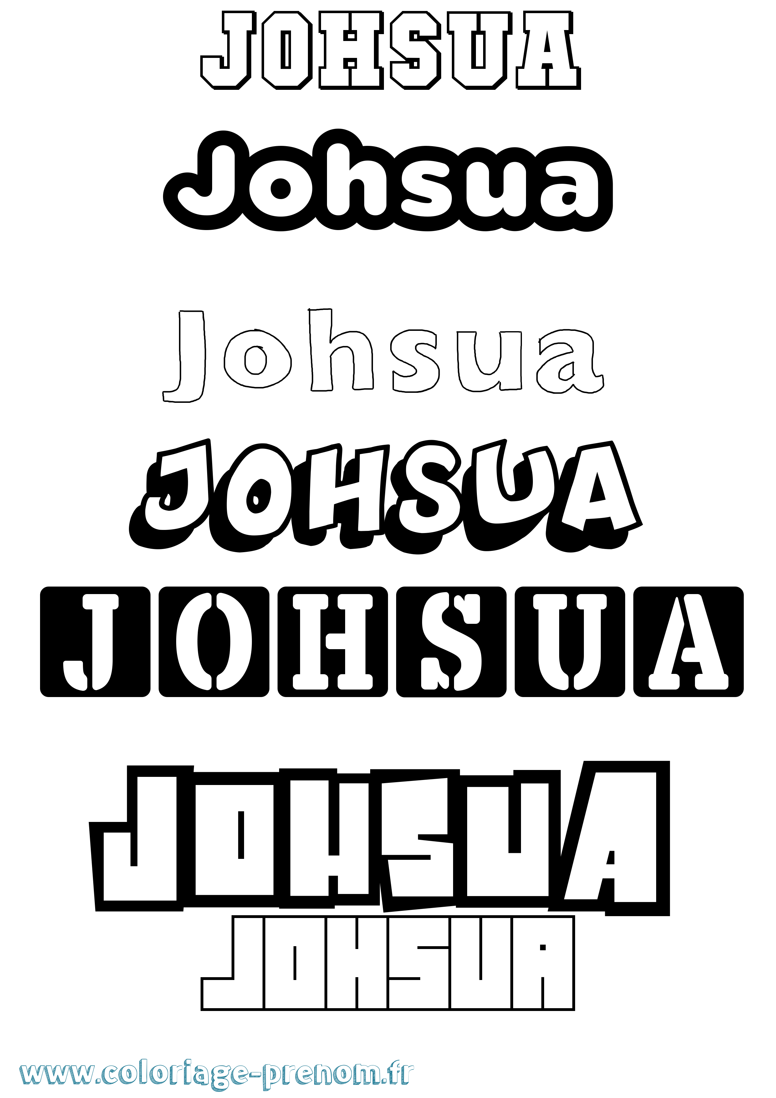 Coloriage Johsua Simple Coloriage prénom Johsua Simple
