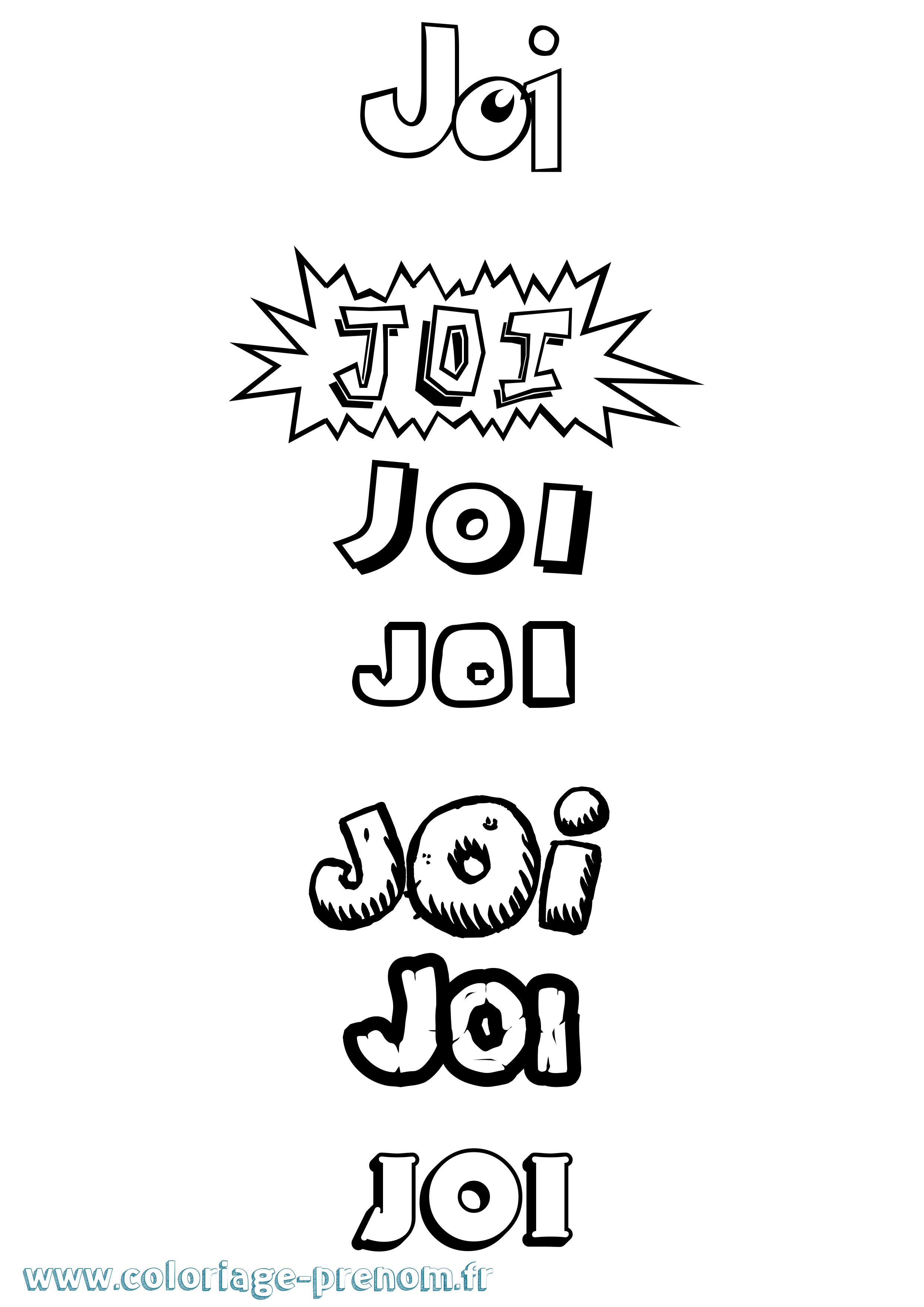 Coloriage Joi Dessin Animé Coloriage prénom Joi Dessin Animé