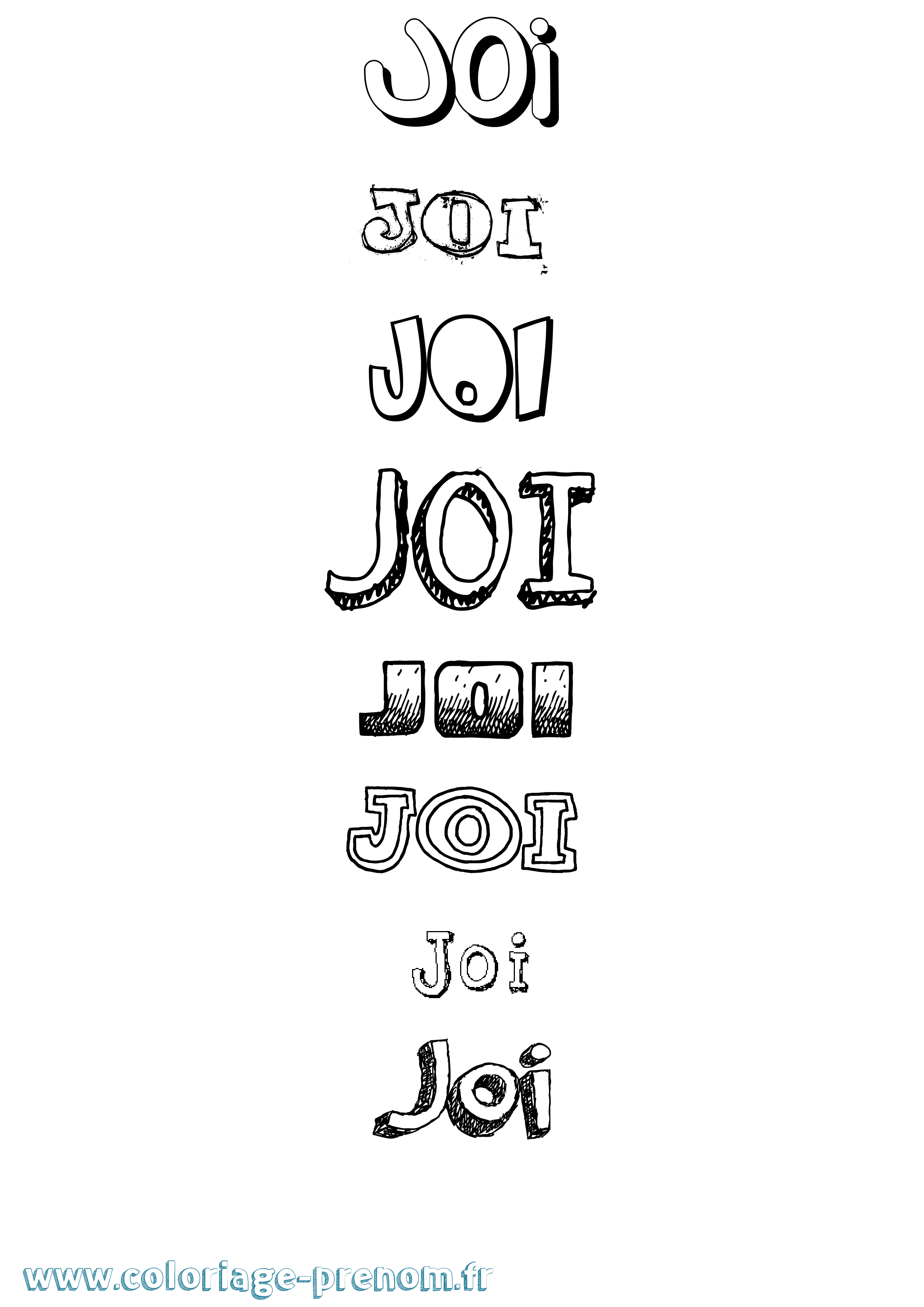 Coloriage Joi Dessiné Coloriage prénom Joi Dessiné