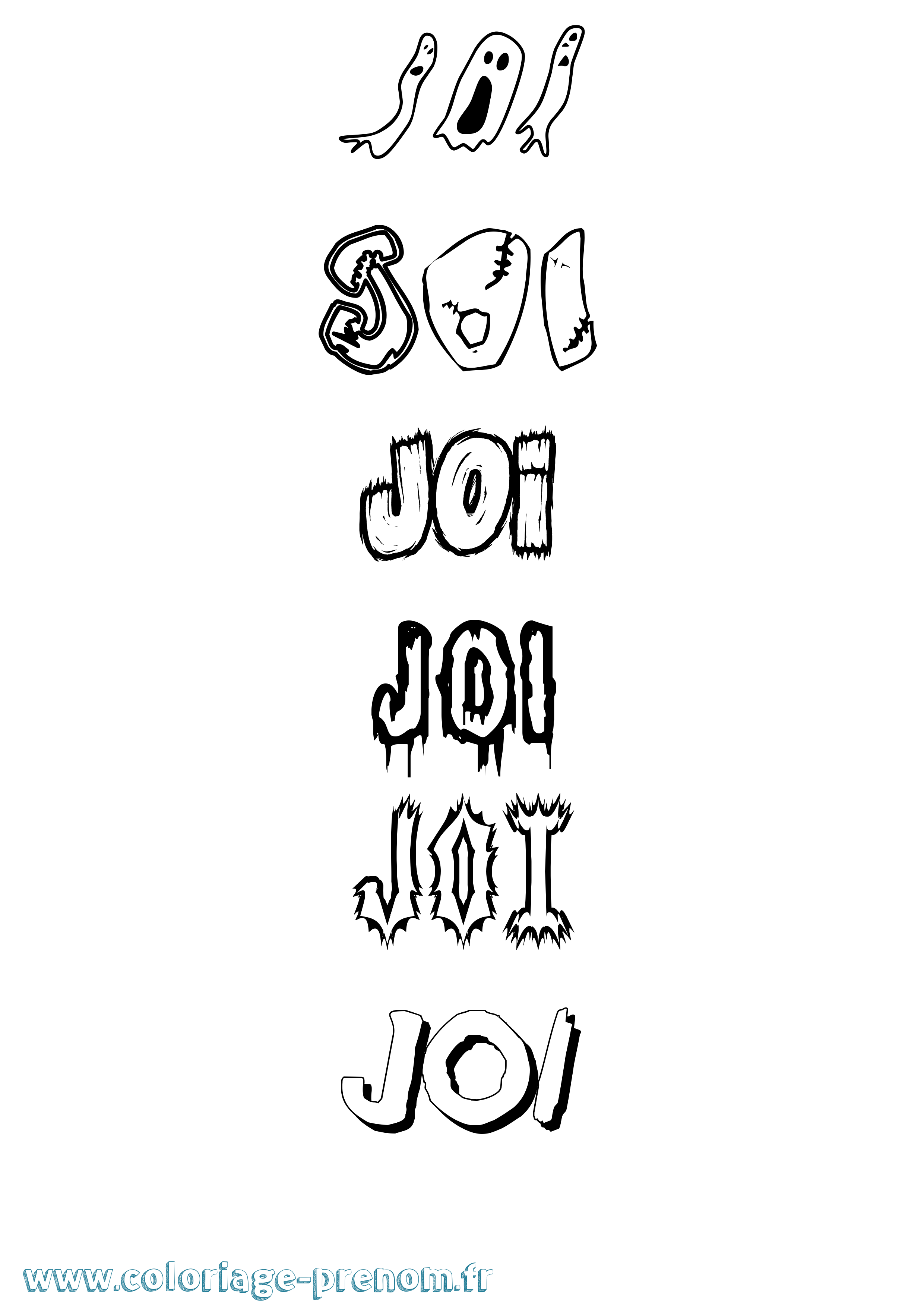 Coloriage Joi Frisson Coloriage prénom Joi Frisson