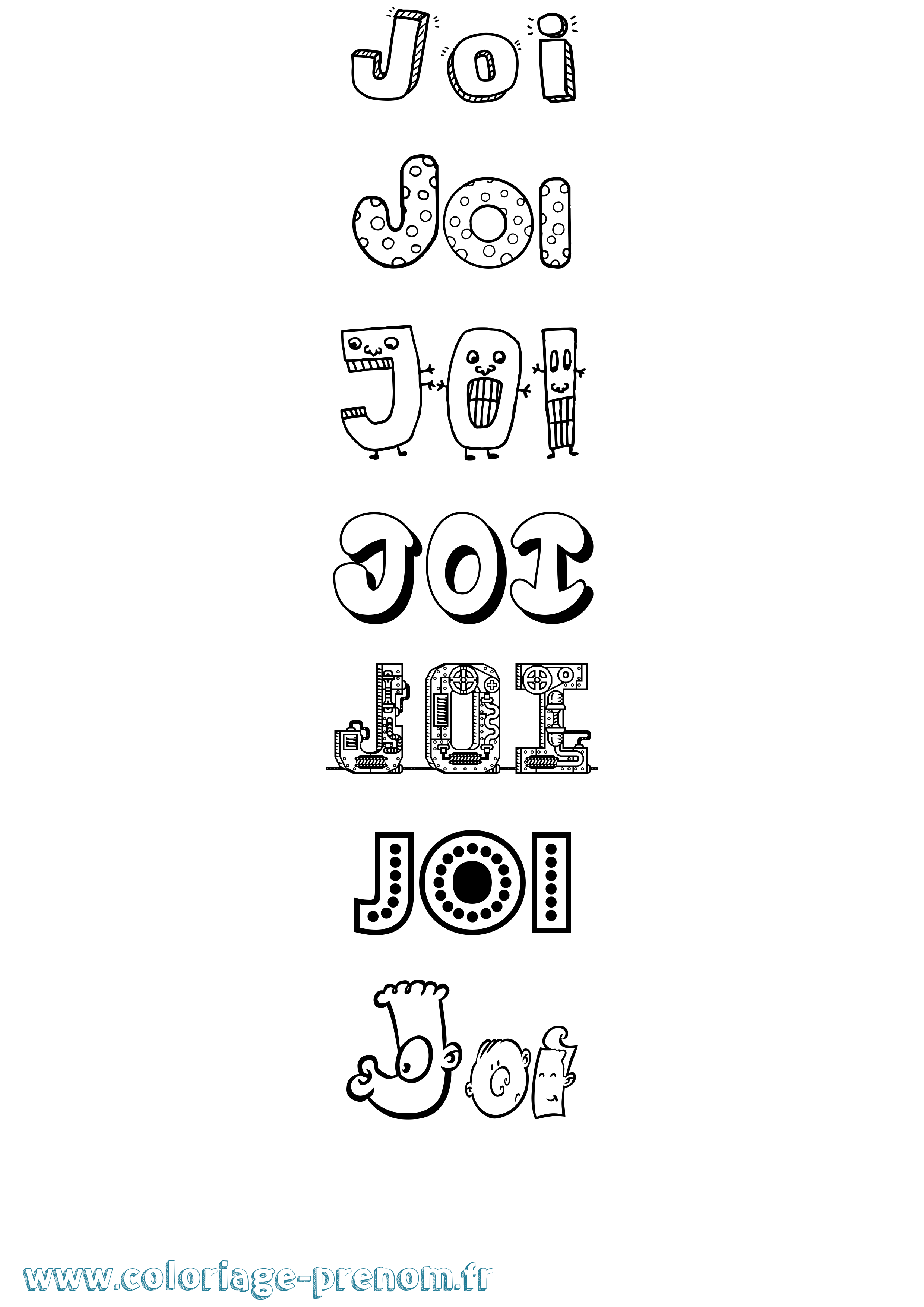 Coloriage Joi Fun Coloriage prénom Joi Fun