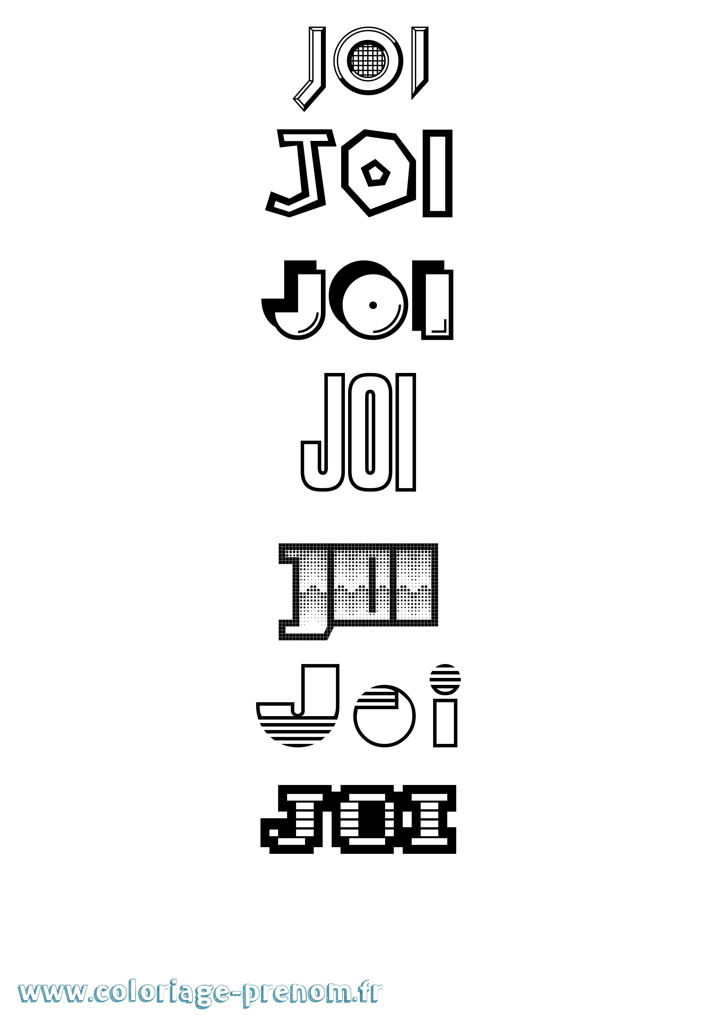 Coloriage Joi Jeux Vidéos Coloriage prénom Joi Jeux Vidéos